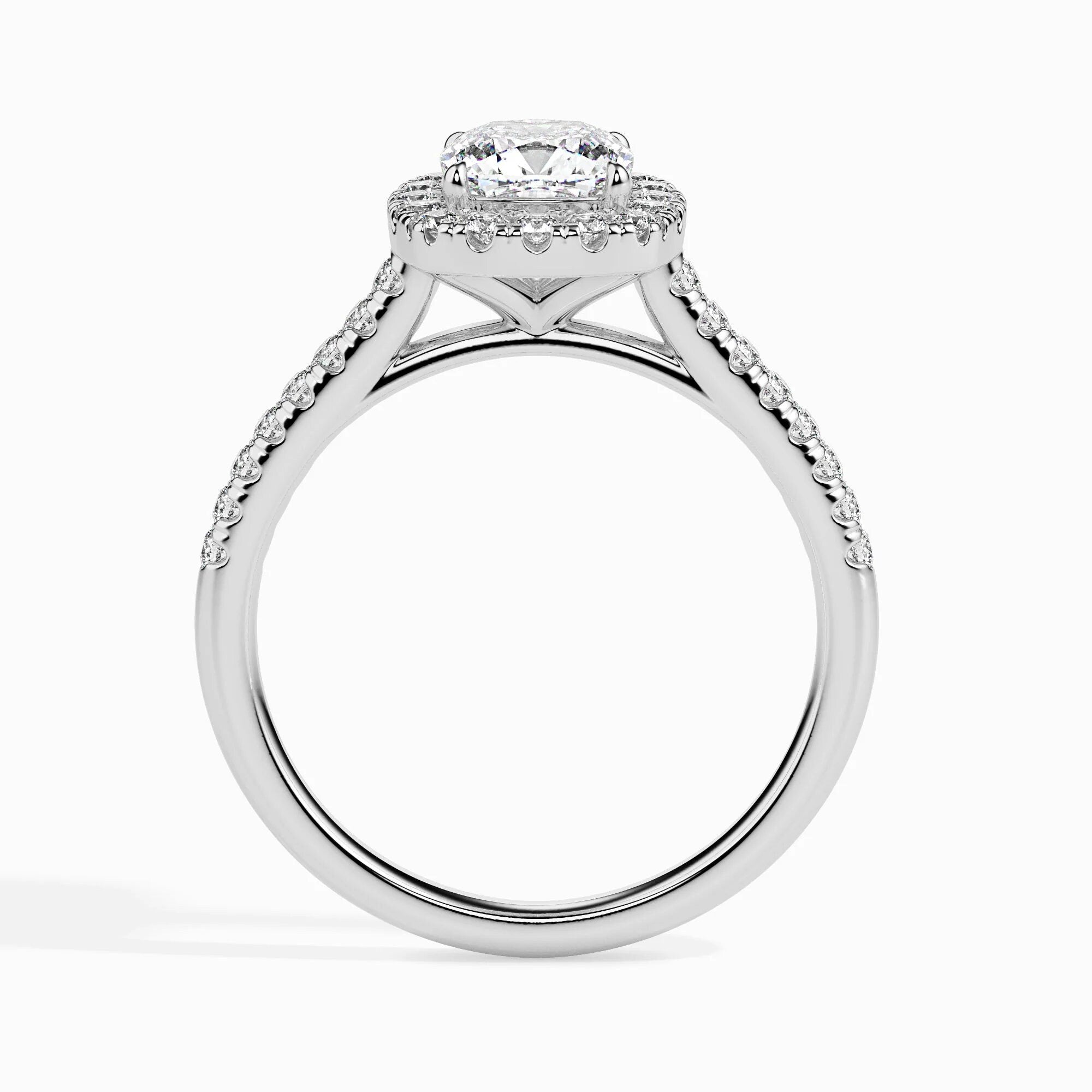 IGI Certified 1.00 Ct Cushion Cut Lab-Grown Diamond Halo Engagement Ring – VS/SI Clarity – 14K Solid Gold Wedding & Anniversary Gift Ring