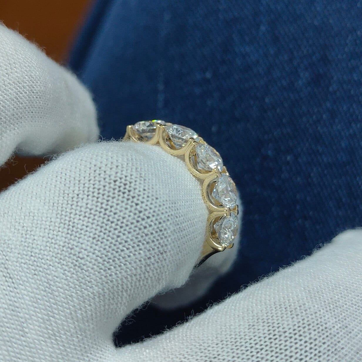 Round 5-Stone EF VS/SI Lab-Grown Diamond Ring – U-Prong Set Engagement or Promise Ring 14K Gold