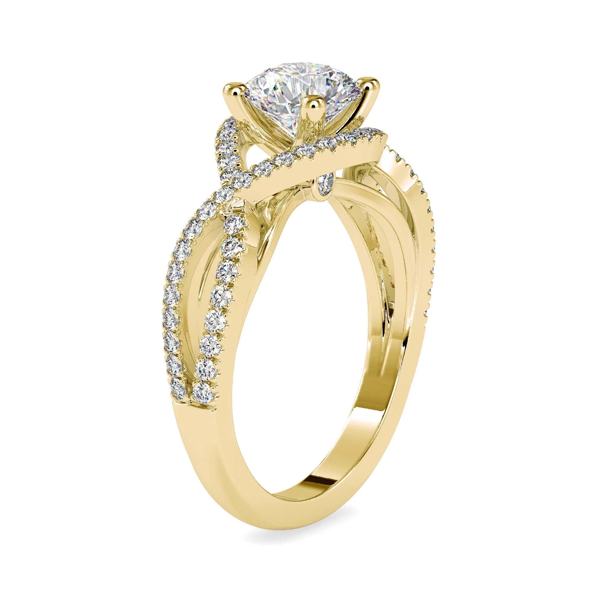 Certified 1.00 CT EF VS/SI Lab-Grown Diamond Infinity Engagement Ring – 14K Real Gold with Conflict-Free Diamonds