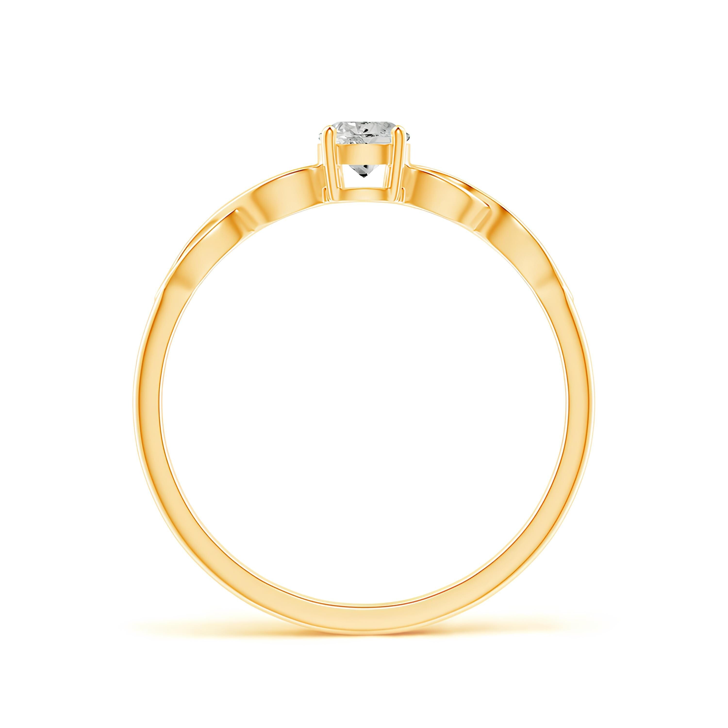 Infinity Shank Round Diamond Ring EF VS/SI Lab-Created Diamond Engagement Ring & Wedding Band in 14K Solid Gold