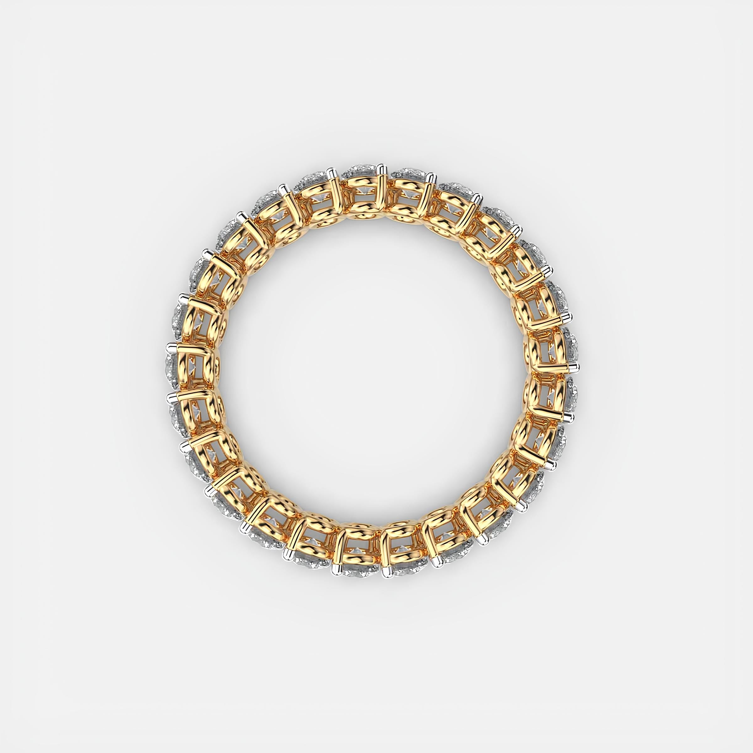 Round EF Lab-Created Diamond Full Eternity Wedding Band – 14K Solid Gold