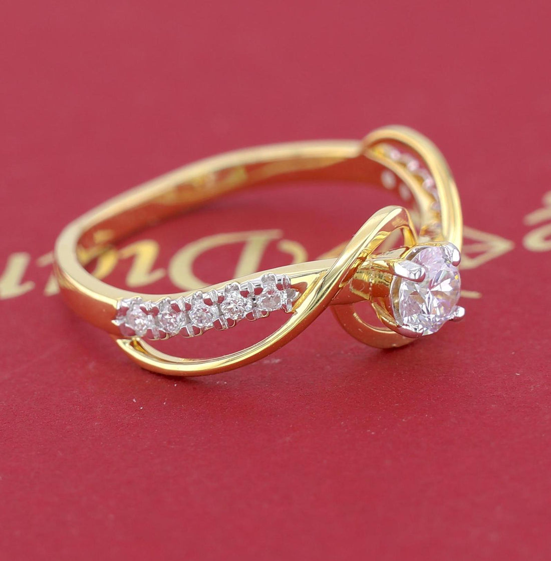 Elegant Twisted Diamond Ring – 14K Solid Gold with EF VS/SI Lab-Created Diamond | Anniversary or Wedding Band