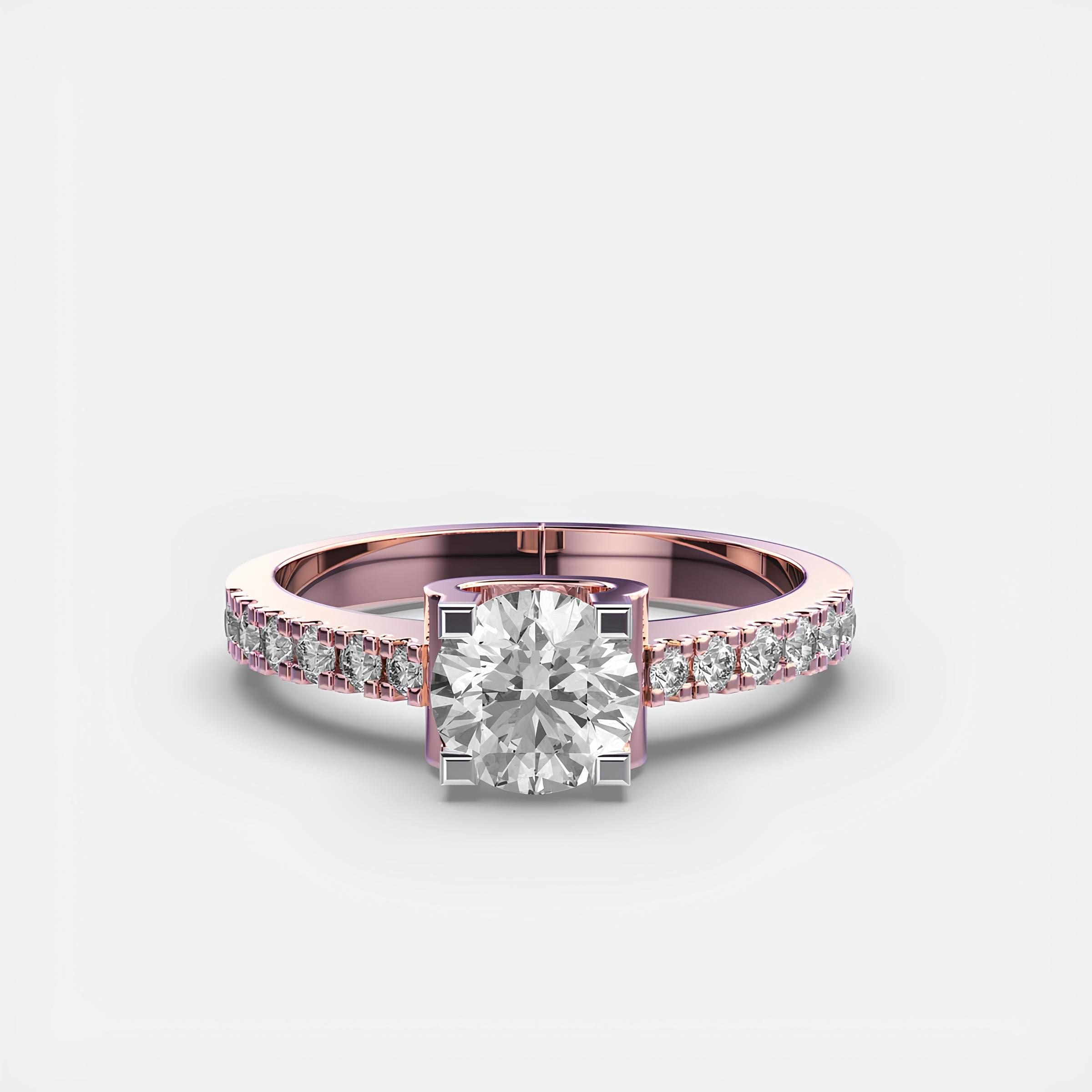 Lab-Grown Diamond Ring – EF VS/SI Lab-Created Diamonds in 14K Solid Gold | Women's Half Eternity Wedding Band or Engagement Ring