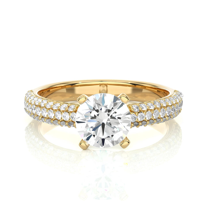 Certified Three-Row Wedding Ring with EF VS/SI Lab-Grown Diamonds – IGI Certified 0.25 to 2.00 Ct Solitaire Engagement Ring in 14K Gold