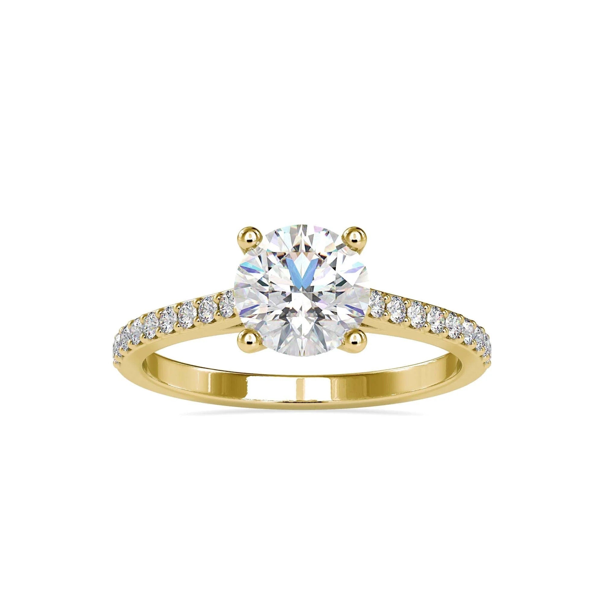 1.37 CT Certified EF VS/SI Lab-Grown Diamond Solitaire Engagement Ring – 14K Real Gold with Conflict-Free Diamonds
