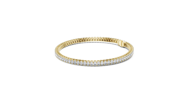 11.85 CT EF VS/SI Lab Grown Oval Cut Diamond Tennis Wedding Bracelet For Women's 14K Yellow Gold