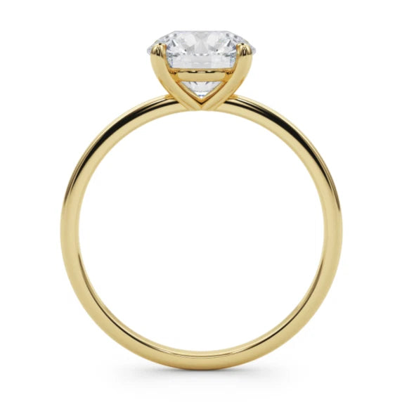 1 CT Round Cut Certified VS/SI Lab Grown Diamond Engagement Ring 925 Sterling Silver With Vermeil Gold