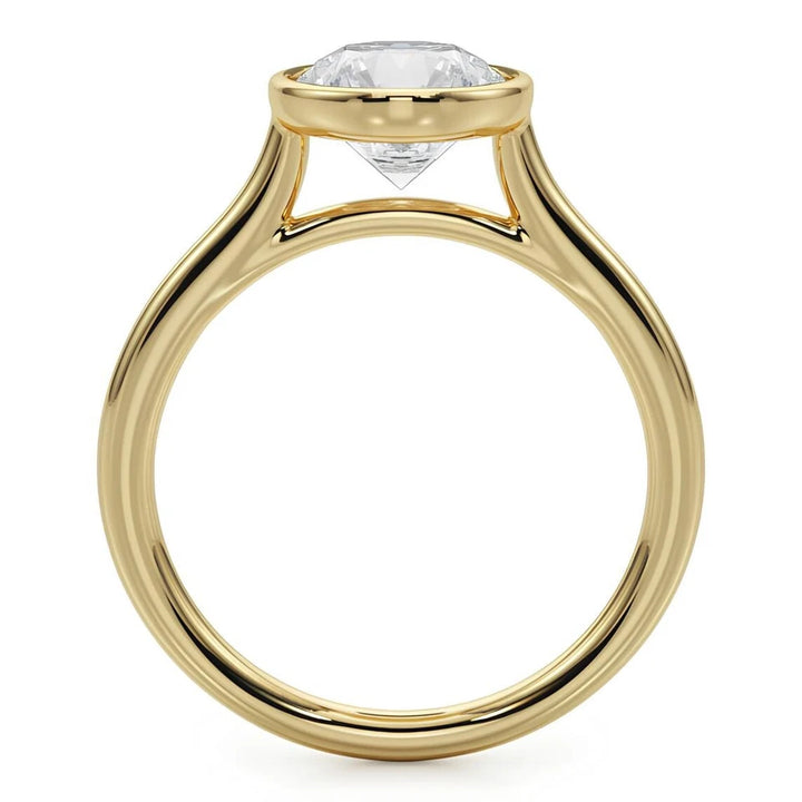 1.00 CT Certified VS/SI Lab Grown Diamond Nordic Gold Bezel Set Ring (Demi-Fine)