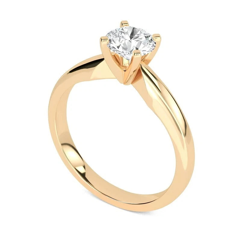 1.00  CT Certified EF VS/SI Lab Grown Diamond Women's Wedding Ring 925 Sterling Silver With Vermeil Gold