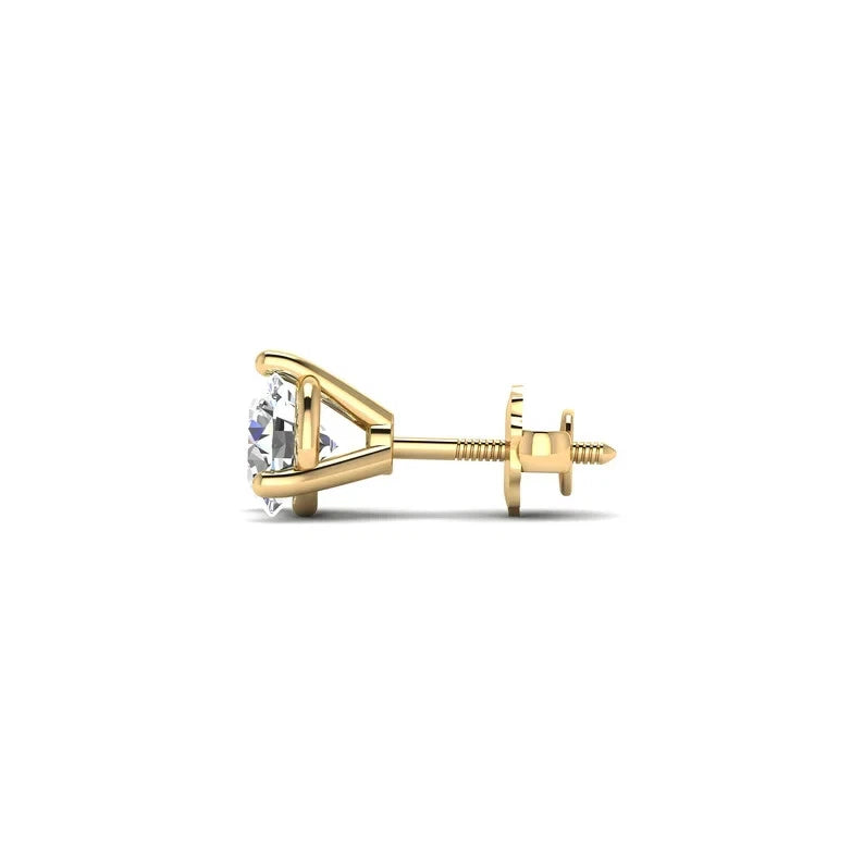 1 CT Certified EF VS/SI Lab Grown Diamond Nordic Gold Stud Earrings (Demi-Fine)