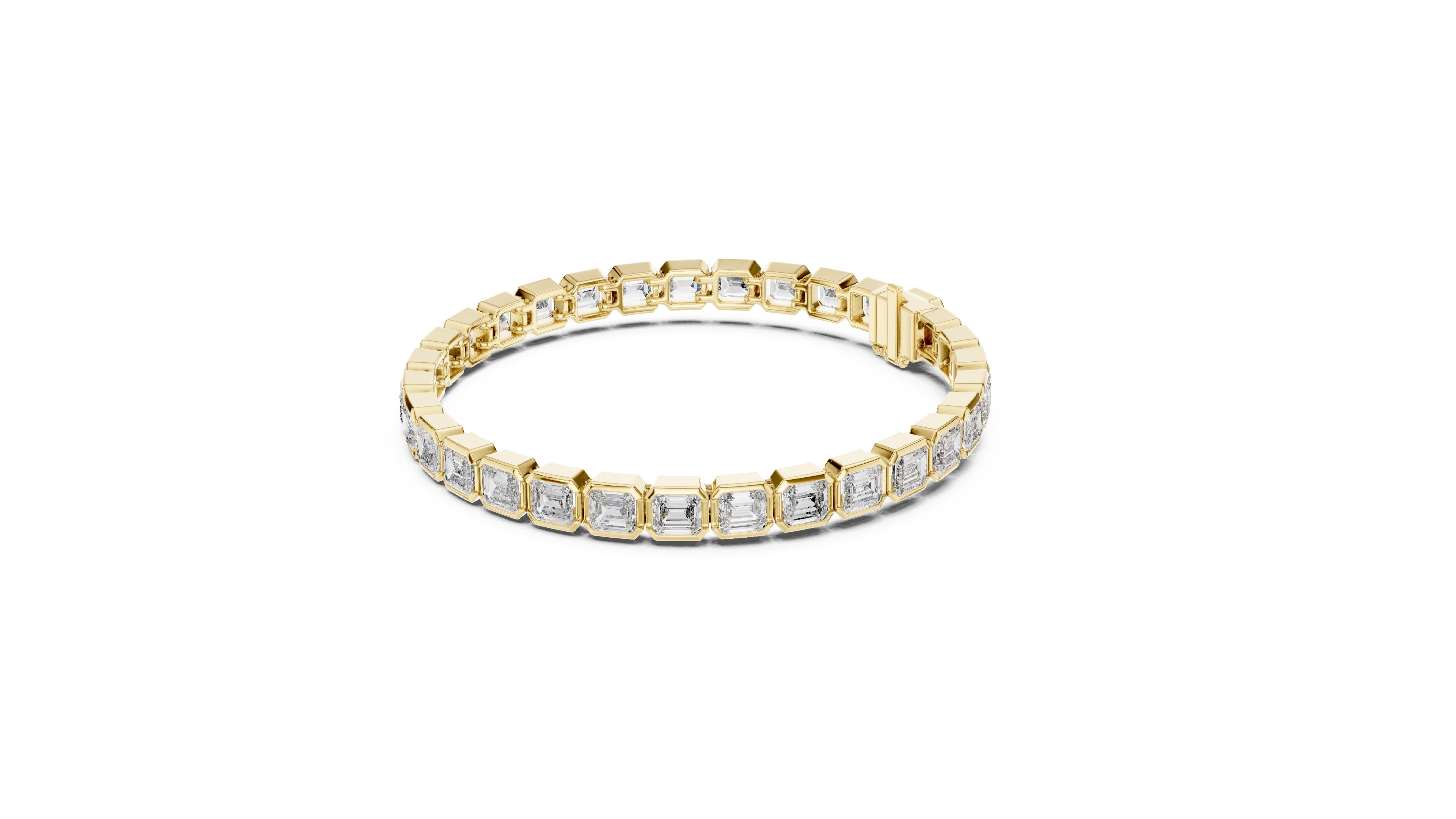 9.3 CT EF VS/SI Lab Grown Emerald Cut Diamond Tennis Wedding Bracelet For Women's 14K White Gold