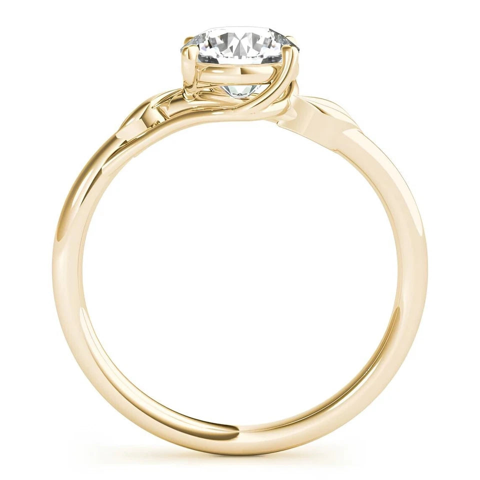 1.00 CT Certified EF VS/SI Lab Grown Diamond Engagement Ring 925 Sterling Silver With Vermeil Gold