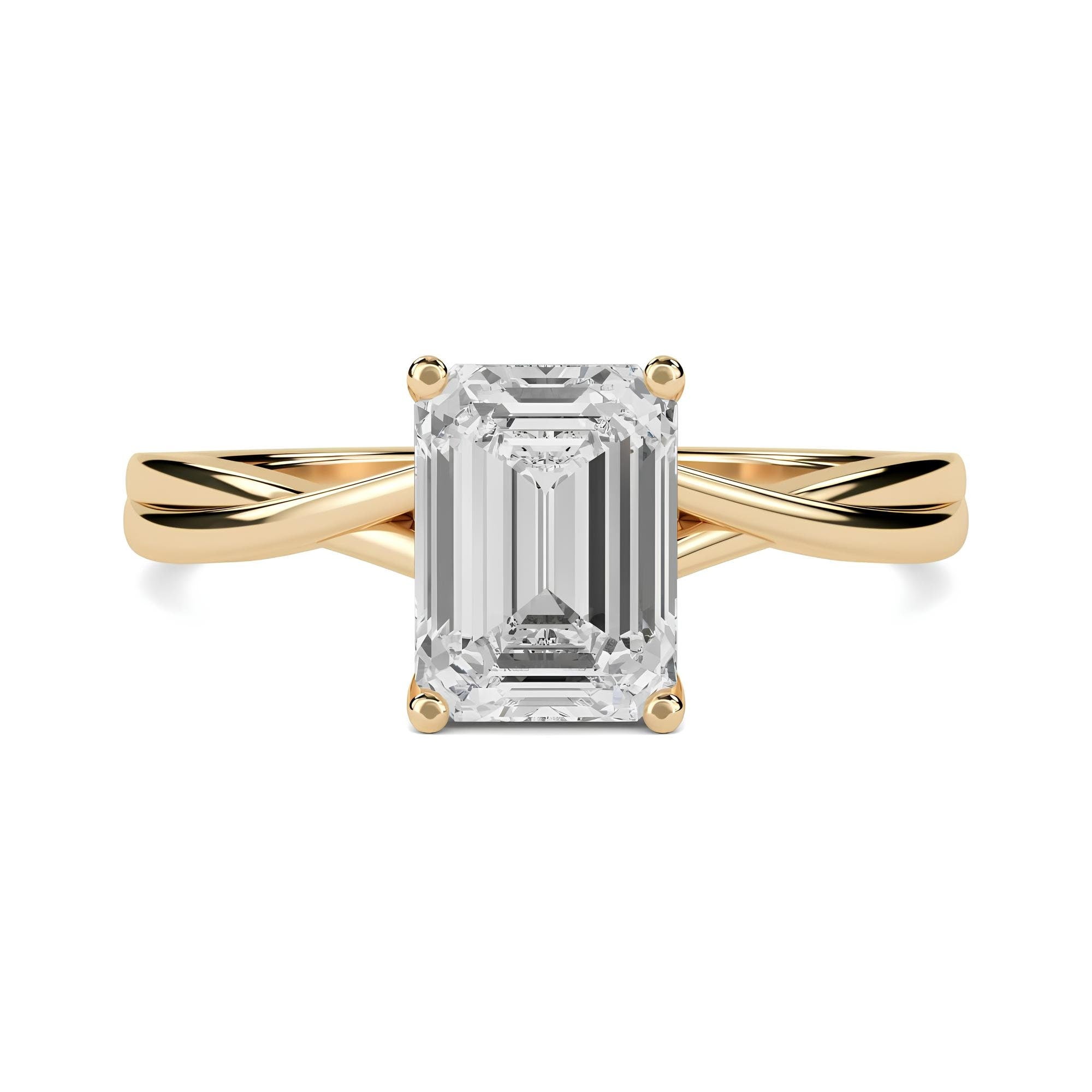 1.00 Ct Emerald Cut Lab-Grown Diamond Solitaire Engagement Ring EF VS/SI Certified Diamond in 14K Gold or Platinum