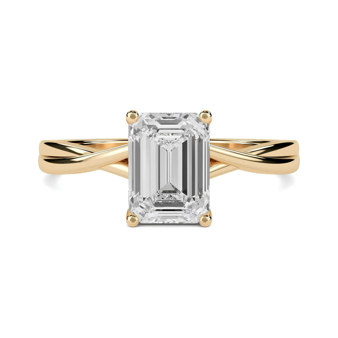 1.00 Ct Emerald Cut Lab-Grown Diamond Solitaire Engagement Ring EF VS/SI Certified Diamond in 14K Gold or Platinum