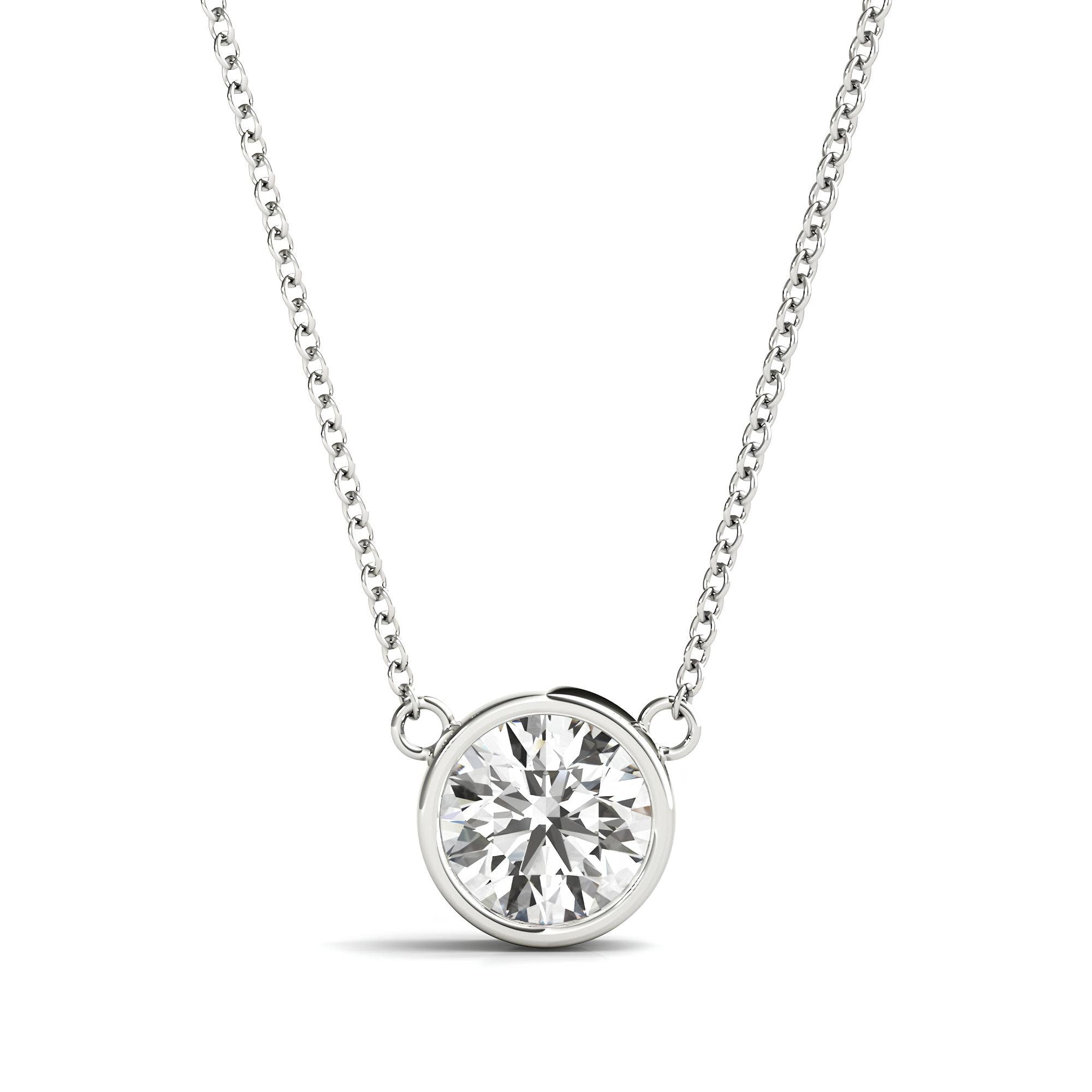 0.25 to 2.00 Ctw Lab Grown Round Diamond Pendant Necklace, IGI Certified Diamond Pendant, Anniversary Gift, Gift for Daughter, Wife & Mother