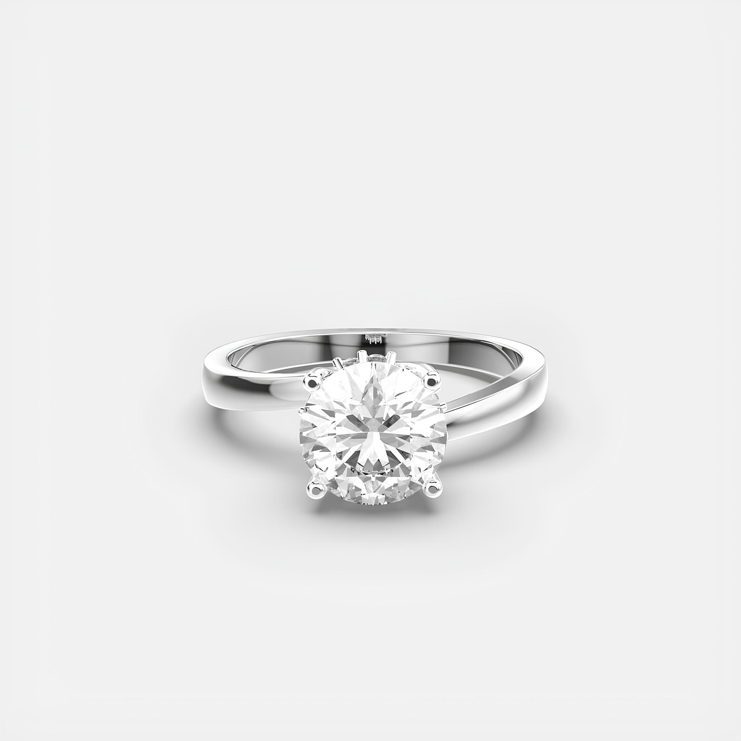 Classic Solitaire Ring – EF VS/SI Lab-Grown Diamond in 14K White Gold, Yellow Gold, or Platinum | Engagement or Wedding Gift