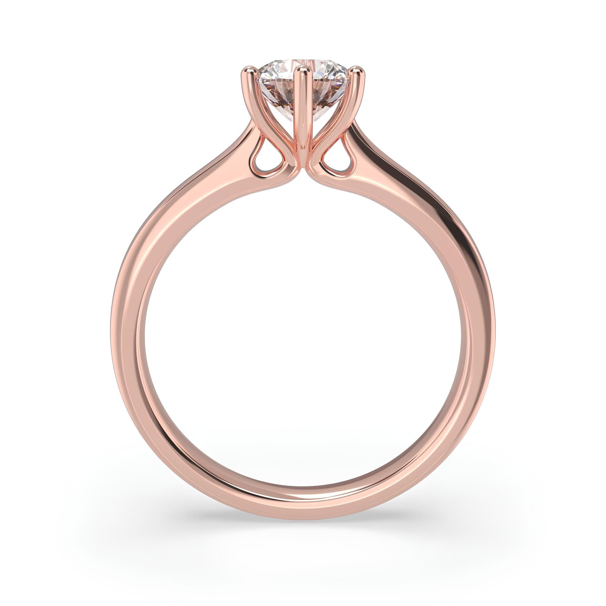 0.25 - 2.00 Ct Round Cut Lab Grown EF VS/SI Diamond Solitaire Engagement Ring /14K Solid Gold Wedding Ring / Conflict Free IGI Certified Diamond