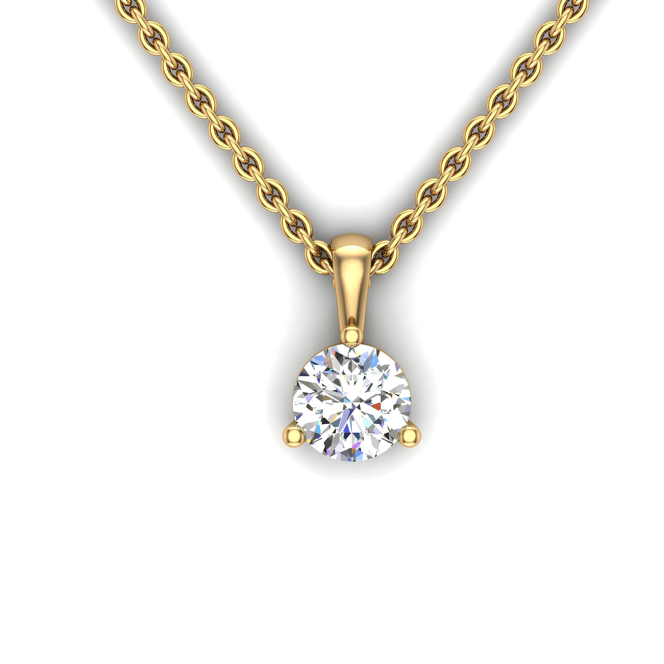 Solitaire 0.50 to 2.00 Ctw EF VS/SI Lab Grown Round Diamond Pendant Necklace