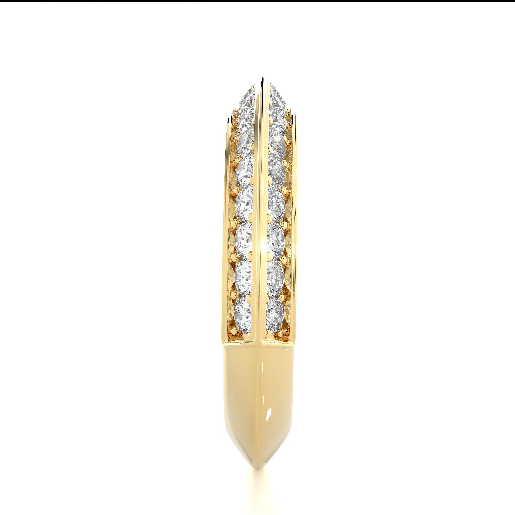 Knife-Edge Half Eternity Band – 1.50 CTW Round Lab-Grown Diamonds | Stackable Matching Band, Wedding Set, or Gift for Her, 14K Solid Gold