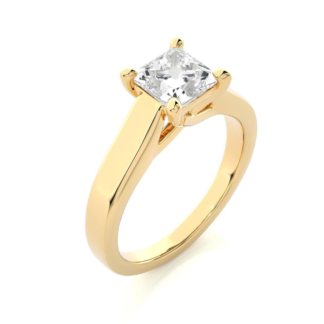 Certified 1.50 Ct Princess Cut Lab-Grown Diamond Solitaire Engagement Ring / EF VS/SI Conflict-Free Diamond / 14K Real Gold Anniversary & Wedding Ring
