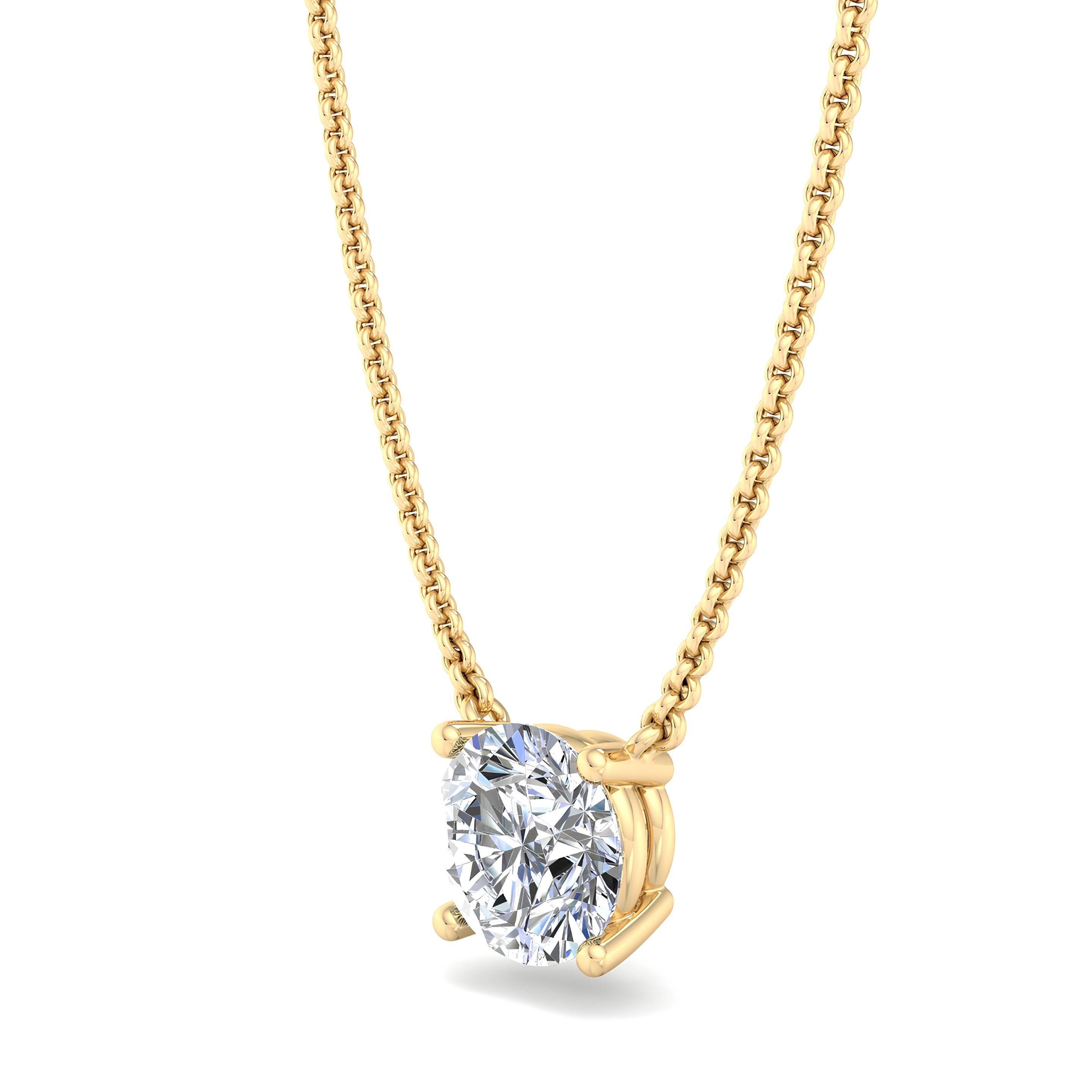 0.25 to 2.00 CTW EF VS/SI Lab-Grown Round Diamond Pendant Necklace Certified, 14K Gold Jewelry Gift