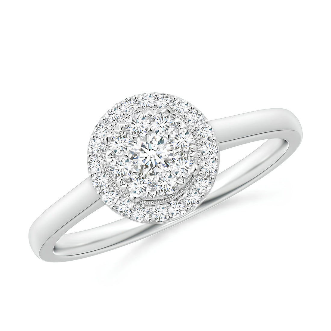 Sparkling Elegance 1.00CTW Round Lab Grown Diamond Halo Ring Certified EF VS/SI Twisted Halo Engagement Wedding Band for Women's Ring