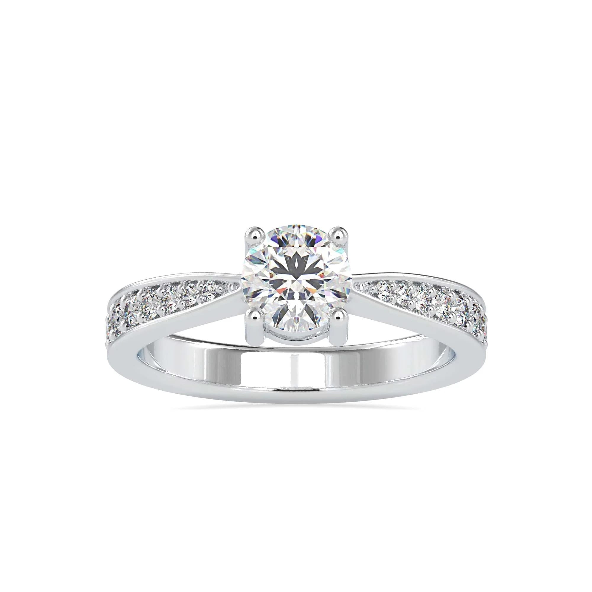 Certified 0.50 CT Lab-Grown Diamond Solitaire Engagement Ring – 14K Real Gold with Conflict-Free VS/SI Diamonds