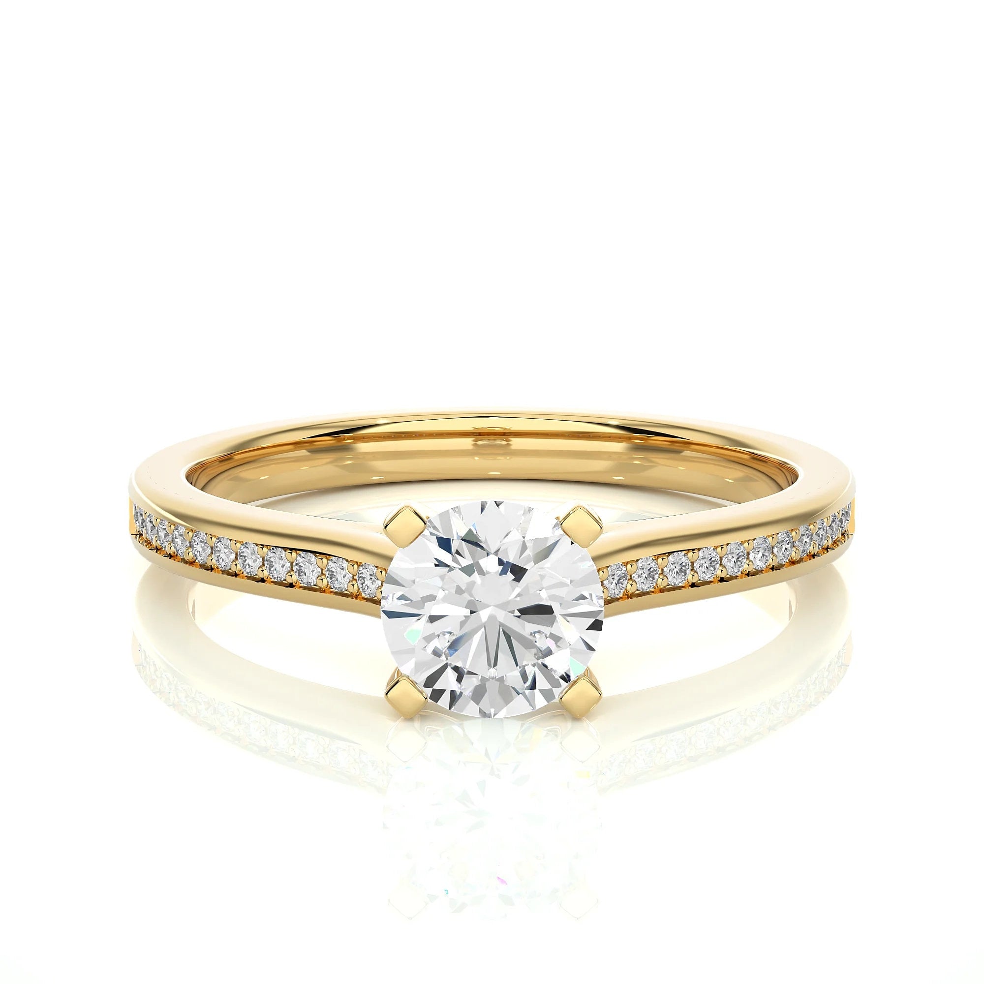 EF VS/SI Lab-Grown Diamonds Wedding Ring / 0.25 - 2.00 Ct IGI Certified Lab Grown Diamond Solitaire Engagement Ring / 14k Real Gold Ring