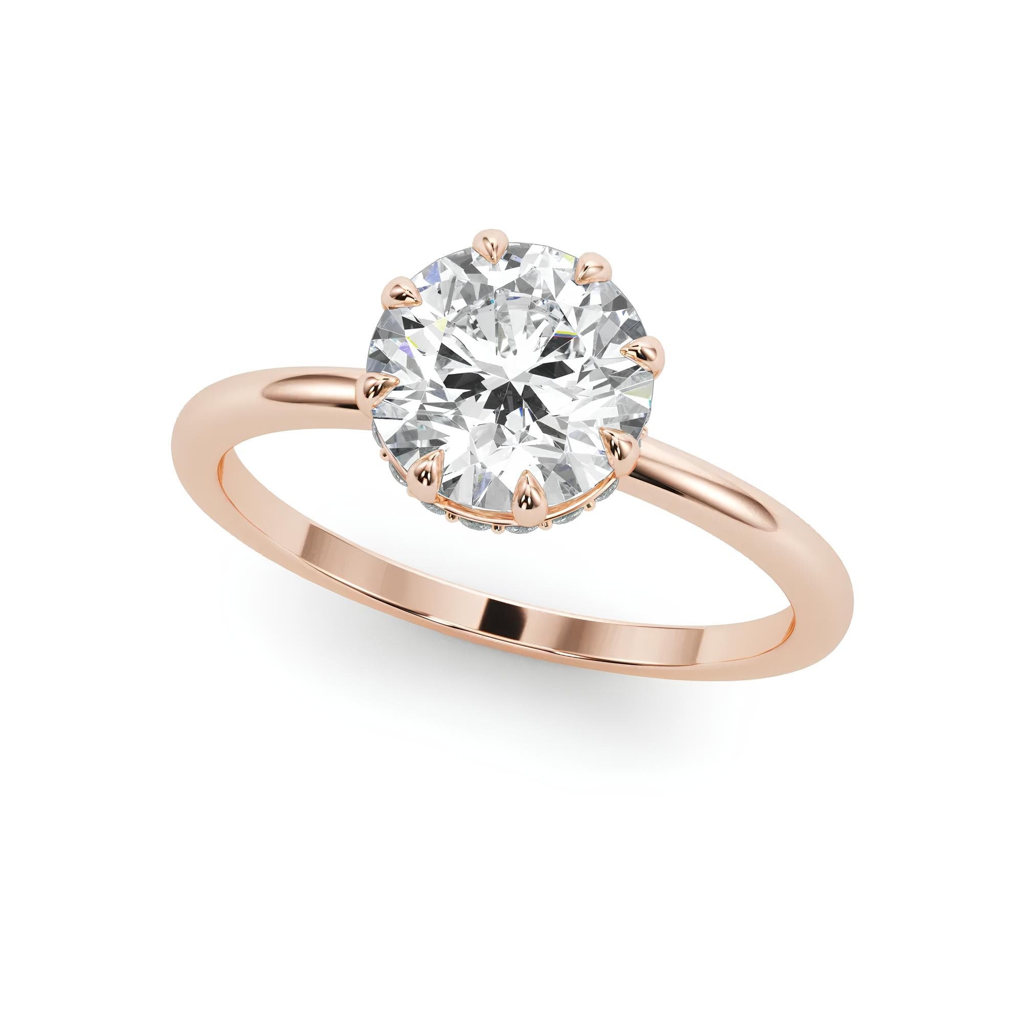 1.50 Carat Certified VS/SI Lab-Grown Diamond Hidden Halo Vintage Engagement Ring – 14K Solid Gold Wedding, Anniversary, or Promise Ring