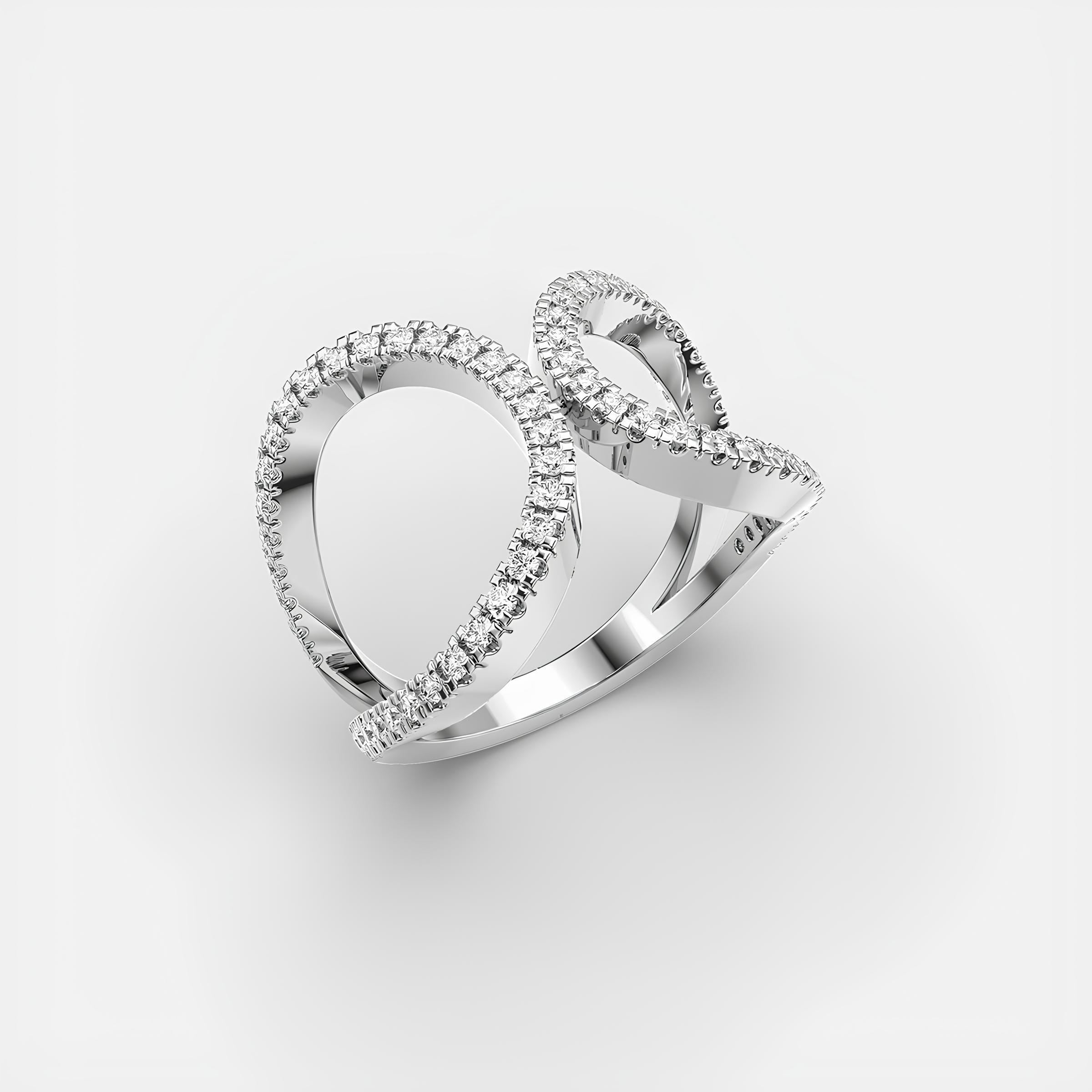 Sparkling Waves Lab Grown Diamond Curvy Delight Wedding Band 14K Solid White Gold Ring