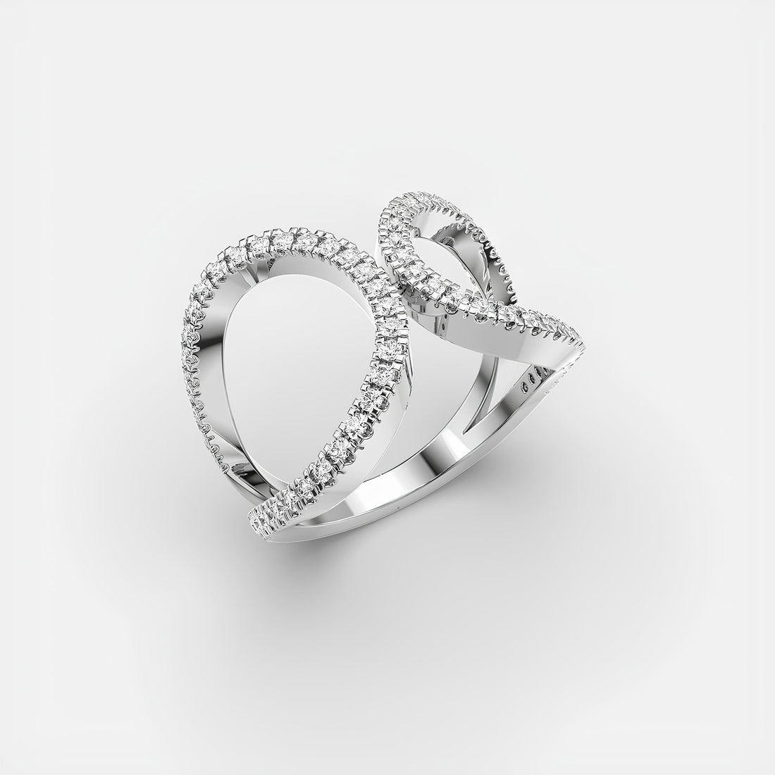 Sparkling Waves Lab Grown Diamond Curvy Delight Wedding Band 14K Solid White Gold Ring