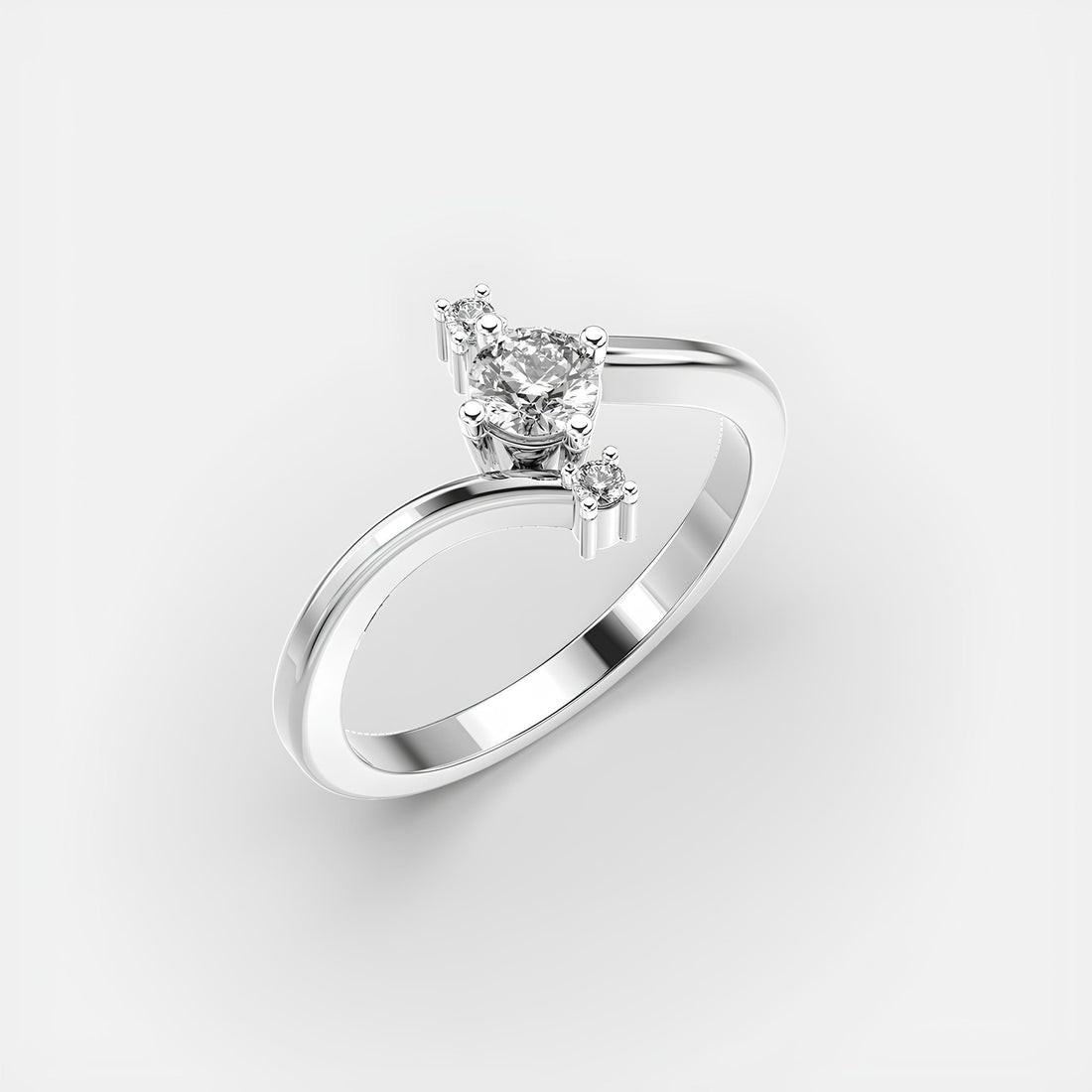 Elegant Diamond Ring ,Lab Created Diamond , 14K Solid White Gold ,Wedding Band ,Woman's Eternity Ring