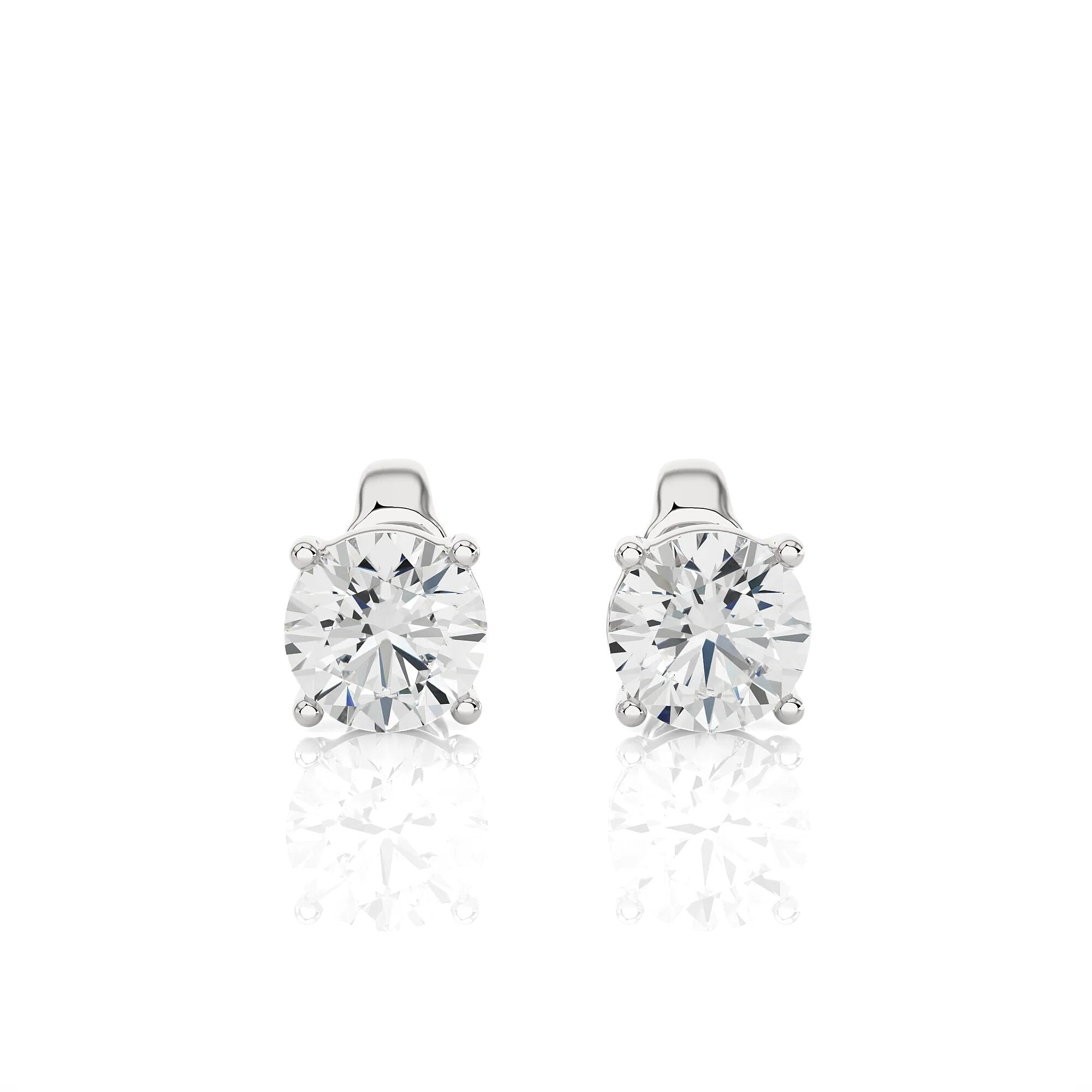 0.25–4.00 TCW Round Cut Lab-Grown Diamond Stud Earrings 14K Gold Wedding Earrings for Women