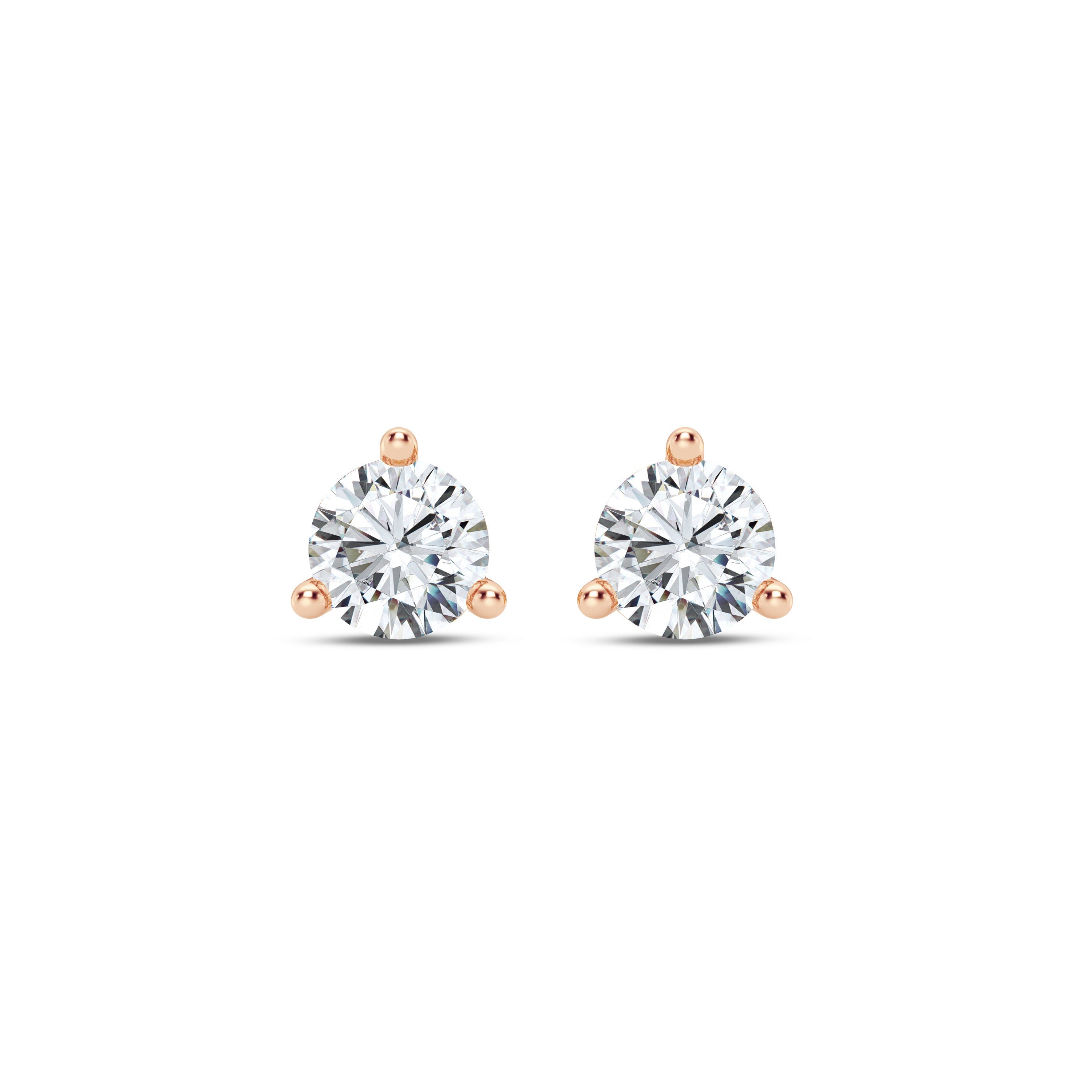 0.25 - 4.00 Carat Round EF VS/SI Lab Grown Diamond Martini Stud Earrings Elegant 14K Gold