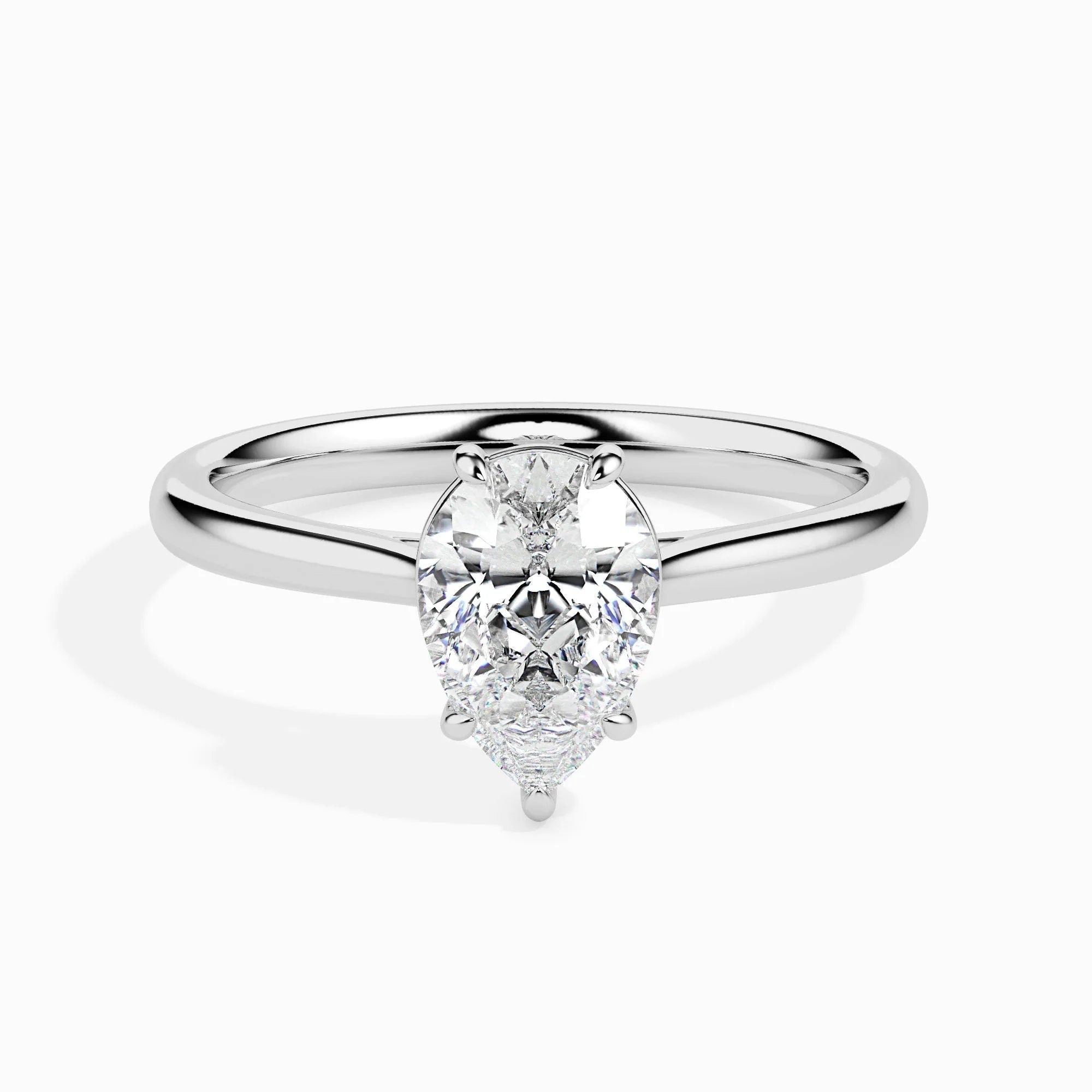 Certified 0.50 Ct Pear-Cut Lab-Grown Diamond Solitaire Engagement Ring – Conflict-Free VS/SI Diamond Set in 14K Real Gold