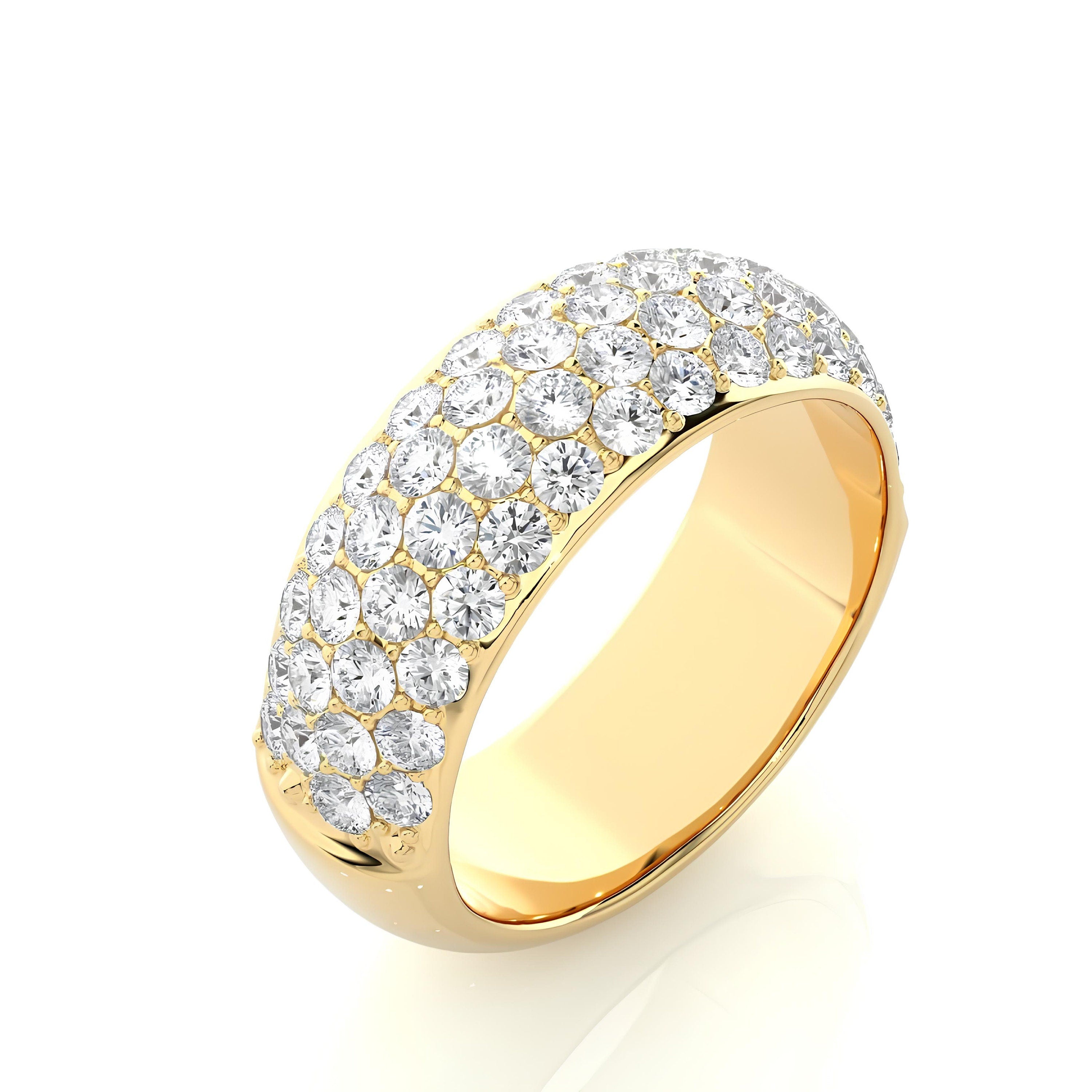 1.90 Carat Lab-Grown Diamond Cluster Eternity Wedding Band – Unique Diamond Ring 14K Gold