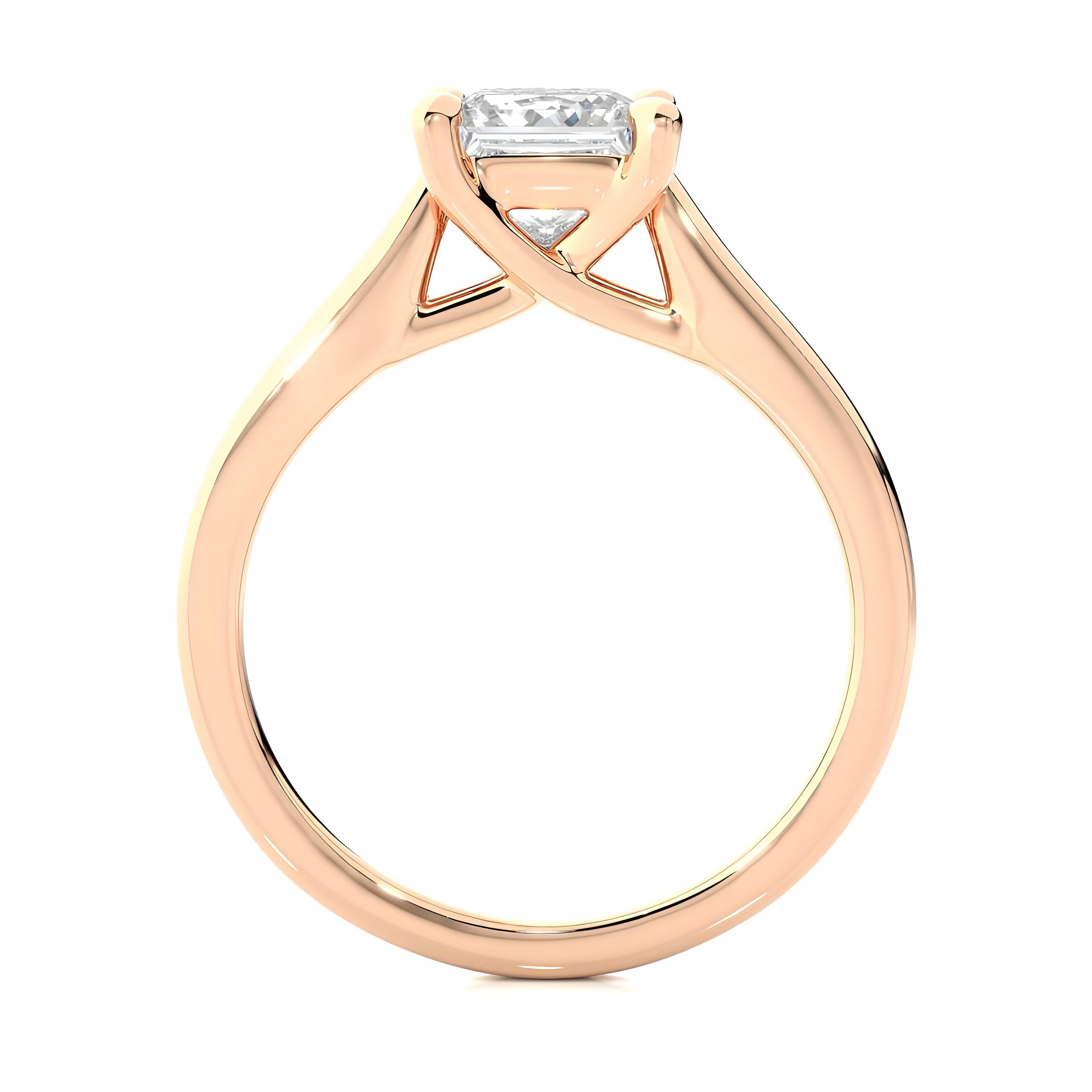 Certified 1.50 Ct Princess Cut Lab-Grown Diamond Solitaire Engagement Ring / EF VS/SI Conflict-Free Diamond / 14K Real Gold Anniversary & Wedding Ring