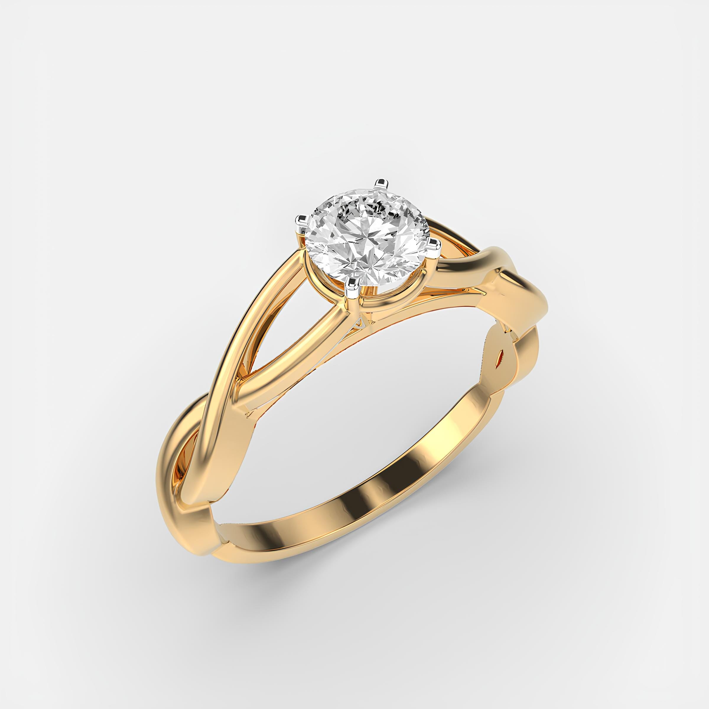 Round Diamond Wedding Band – EF VS/SI Lab-Created Diamond Ring for Women in 14K Solid Gold