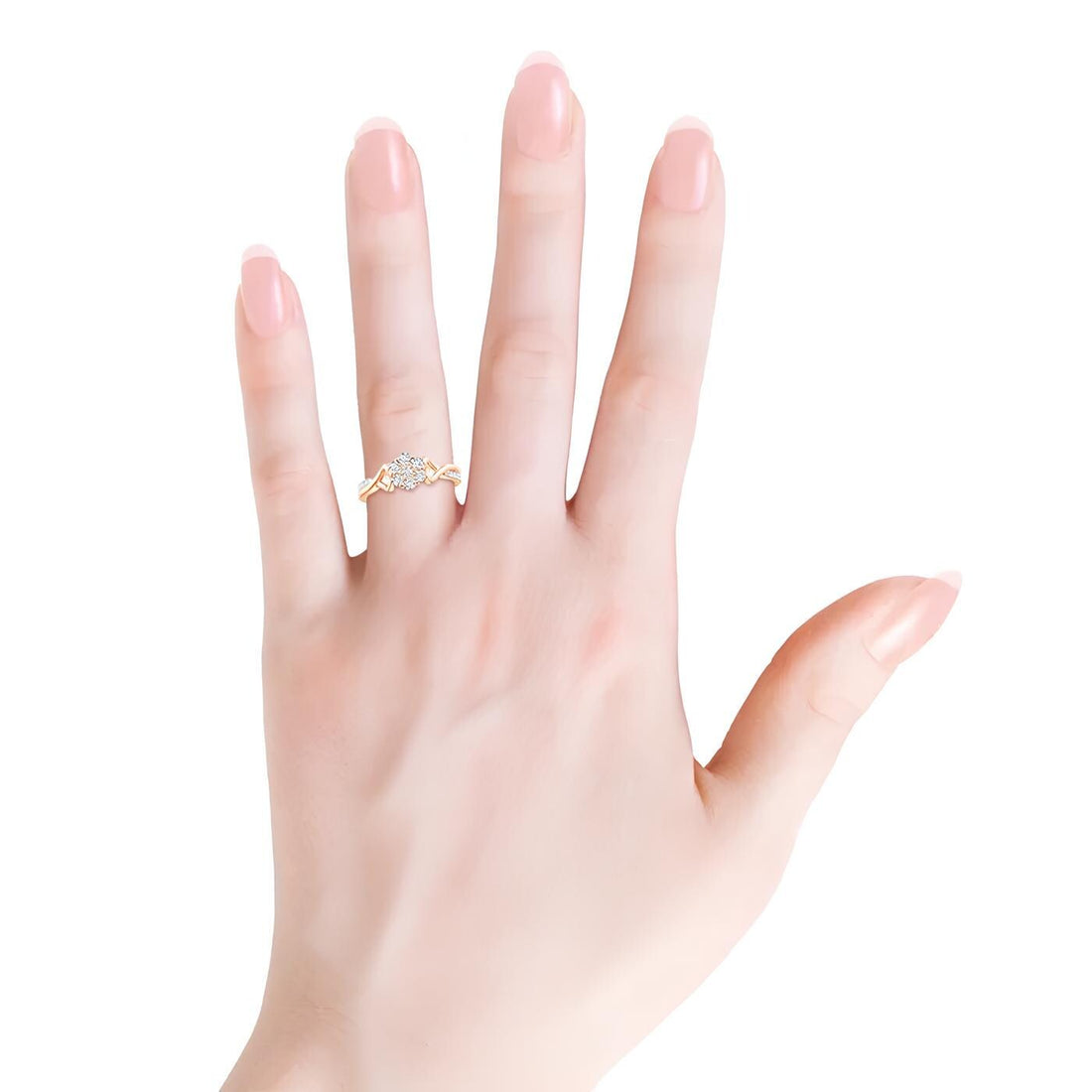 Flower Engagement Ring IGI Certified EF SI Lab Grown Diamond Solitaire Engagement Ring / Gold & Platinum Ring / Wedding Ring Gift