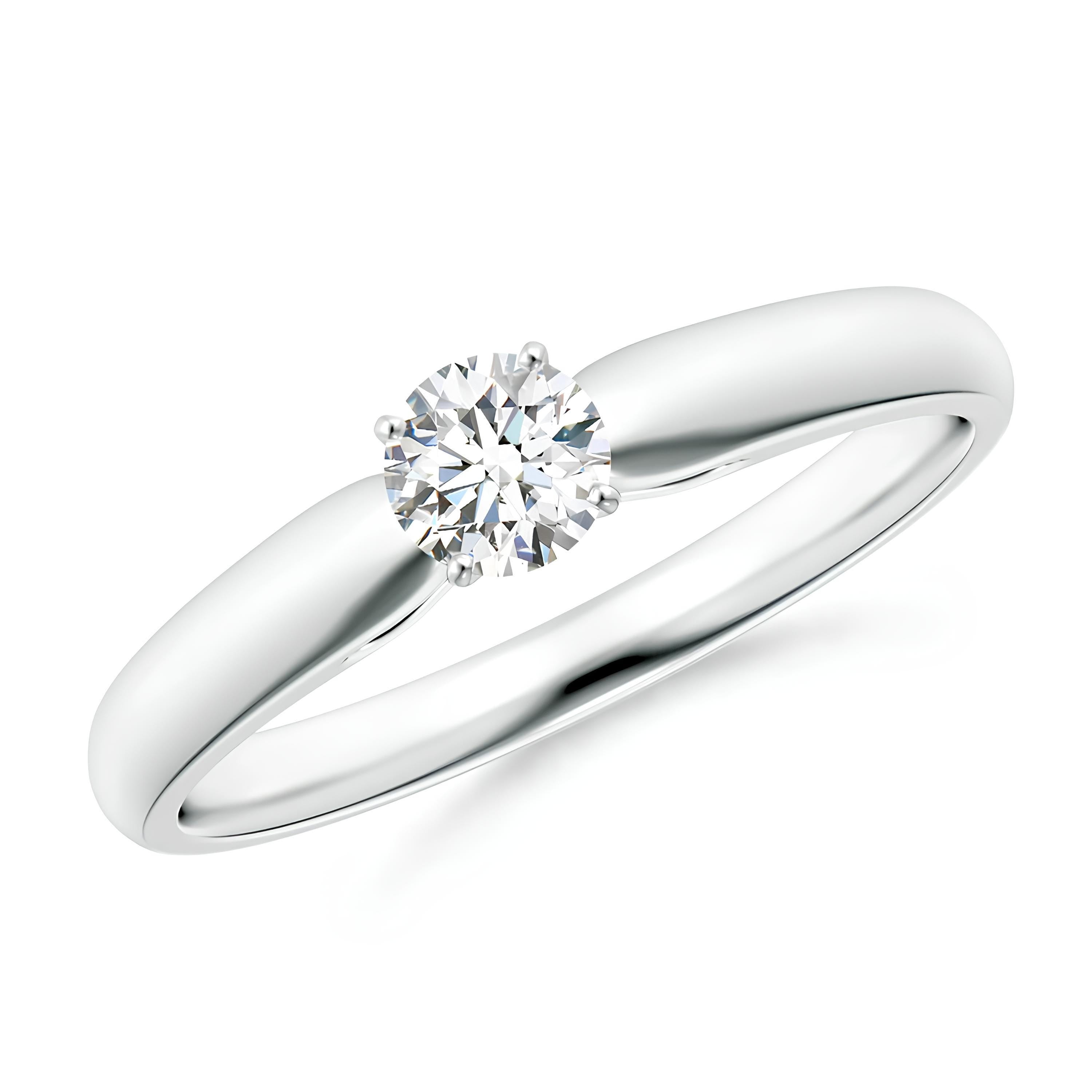 Glam Girl Round Diamond Ring EF VS/SI Lab-Created Diamond Engagement Ring or Wedding Band in 14K Solid Gold