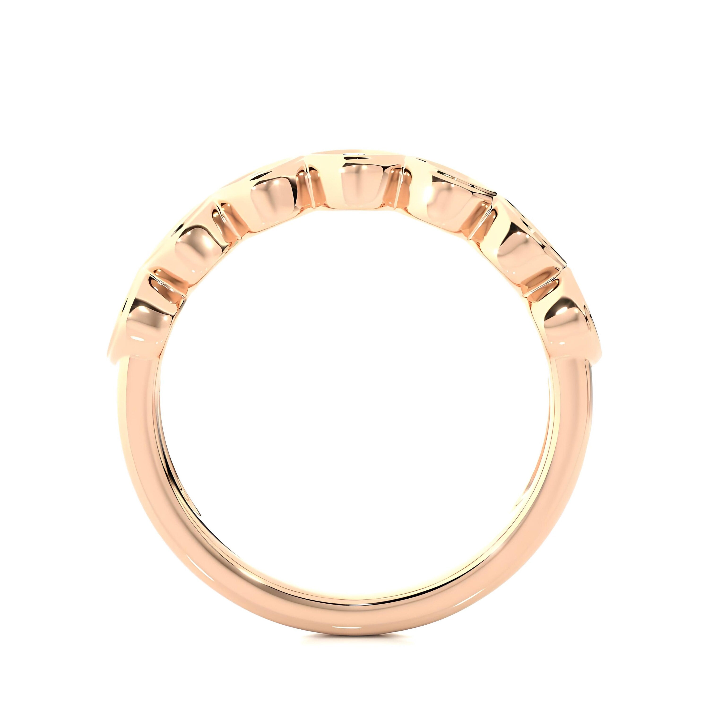 0.20 CT Round Cut Lab-Grown Diamond Half Eternity Band – Marquise Outline Stackable Ring