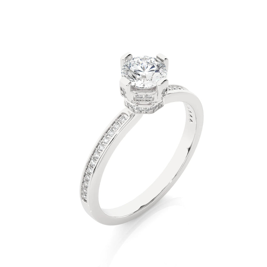 Dazzling 1.00 Ct IGI Certified Lab Grown Diamond Solitaire Exquisite Engagement Ring - Luxurious 14k Gold & Platinum Conflict Free Wedding Band