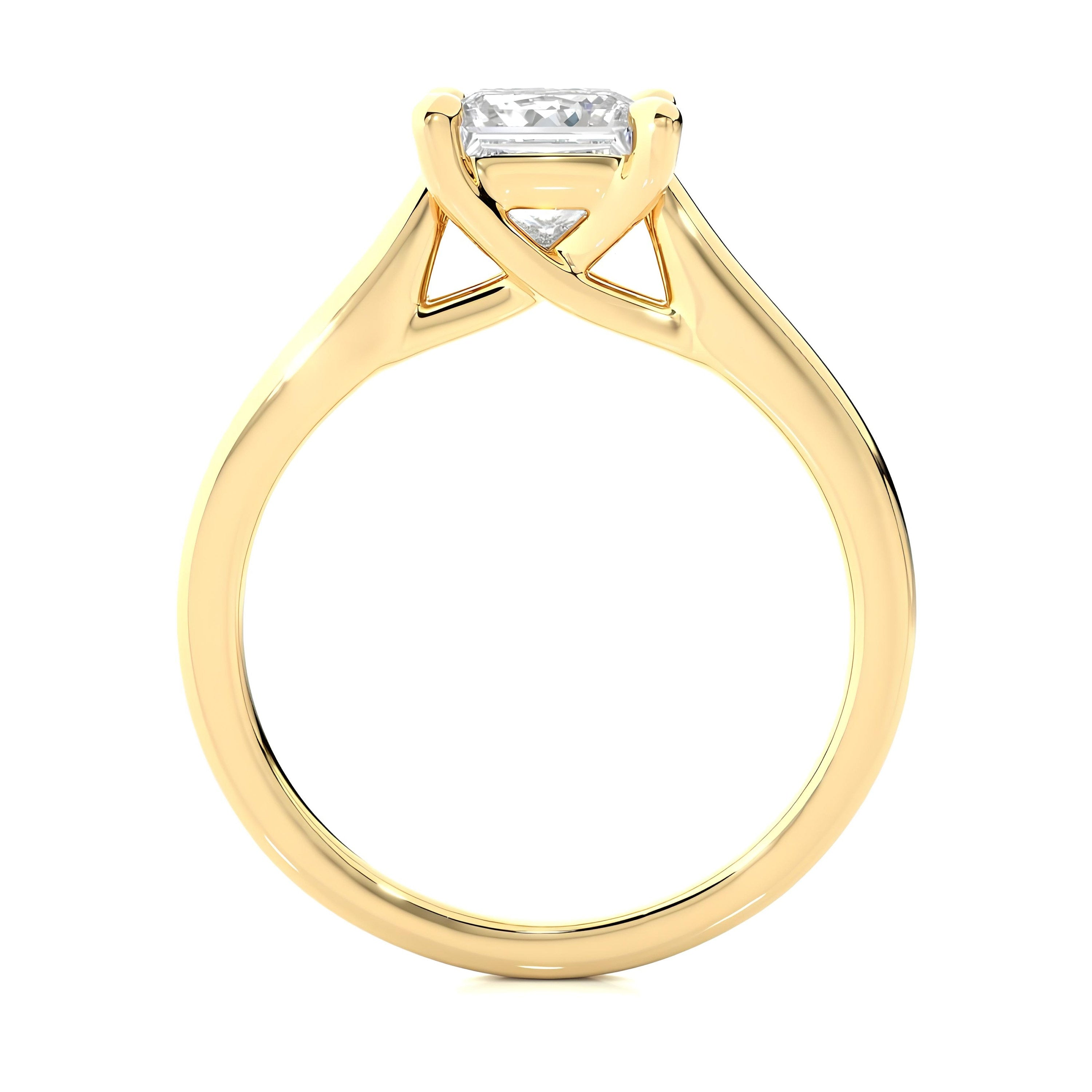 Certified 1.50 Ct Princess Cut Lab-Grown Diamond Solitaire Engagement Ring / EF VS/SI Conflict-Free Diamond / 14K Real Gold Anniversary & Wedding Ring