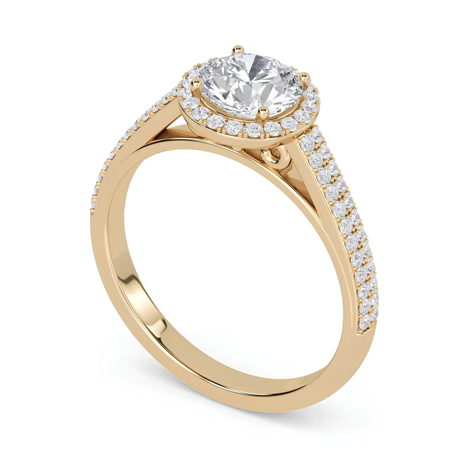 Blissful Bloom 1.00 CT Round Lab-Grown Diamond Ring for Women – EF VS/SI Certified Engagement or Wedding Band