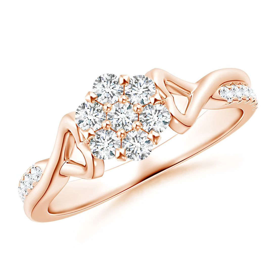 Flower Engagement Ring IGI Certified EF SI Lab Grown Diamond Solitaire Engagement Ring / Gold & Platinum Ring / Wedding Ring Gift