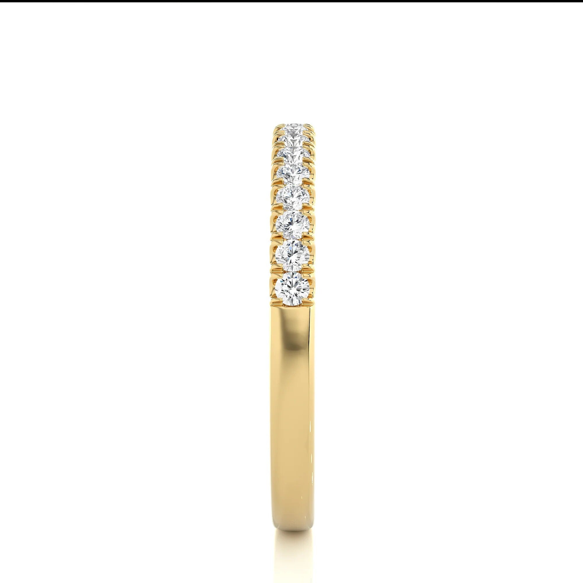 Unique 1.00 CT Round Brilliant Pavé Wedding Band – EF VS/SI  Lab-Created Diamonds | Half Eternity, Stackable, Matching Bridal Band