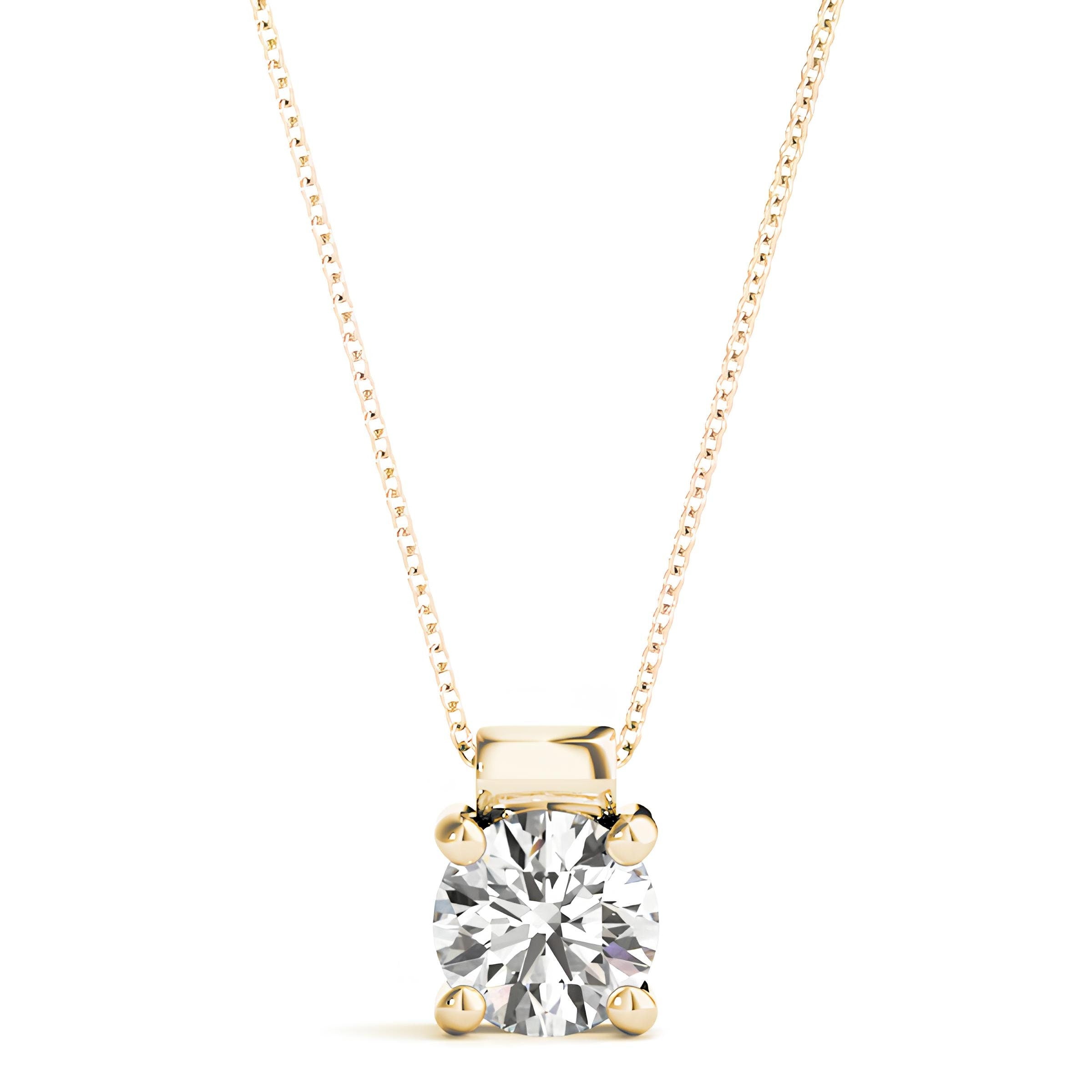 Solitaire 0.50 to 2.00 Ctw IGI / DGLA Lab Grown Round Diamond Pendant Necklace