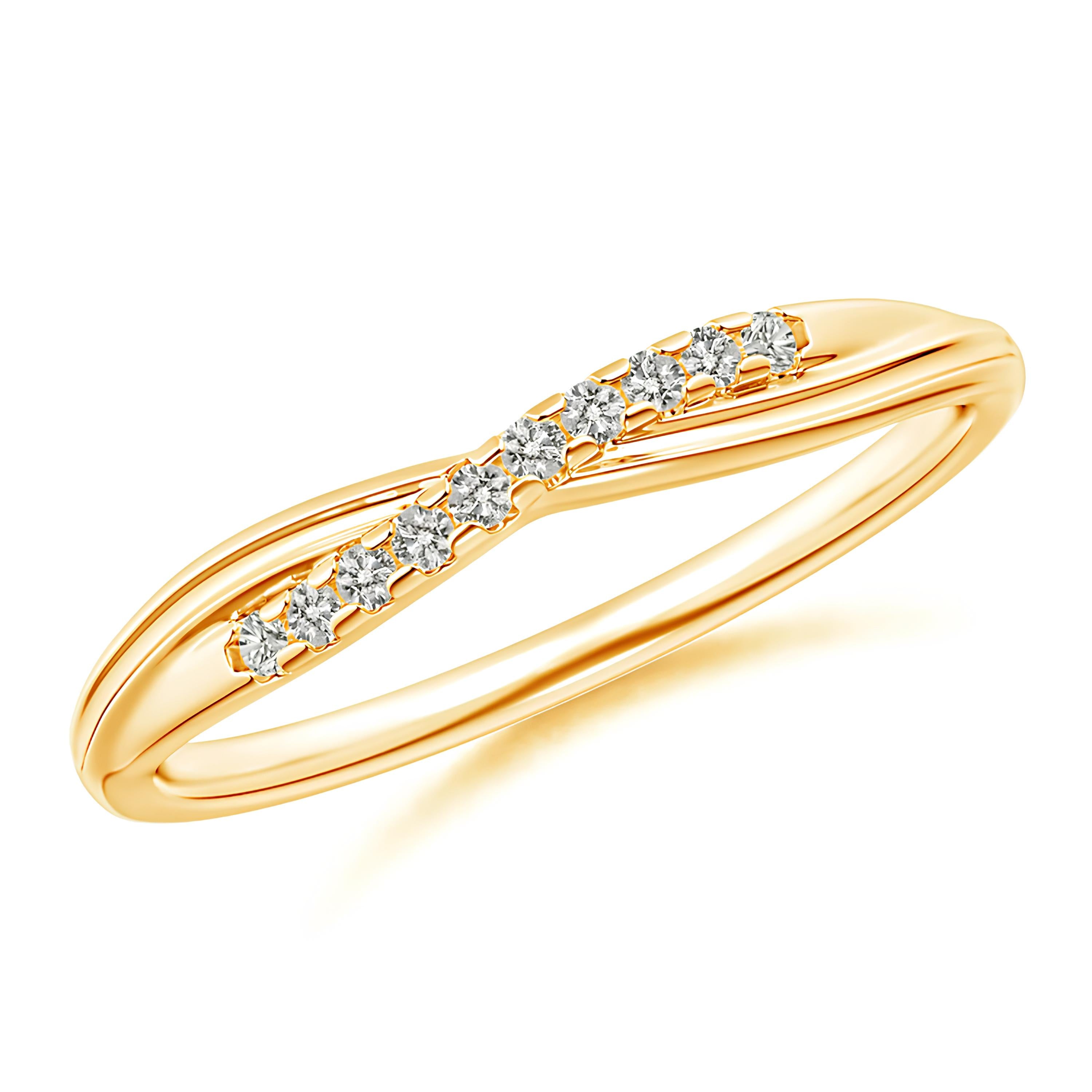 Classy Criss Cross Ring – Lab-Created Diamonds in 14K Solid Gold | Women's Half Eternity Wedding or Engagement Band