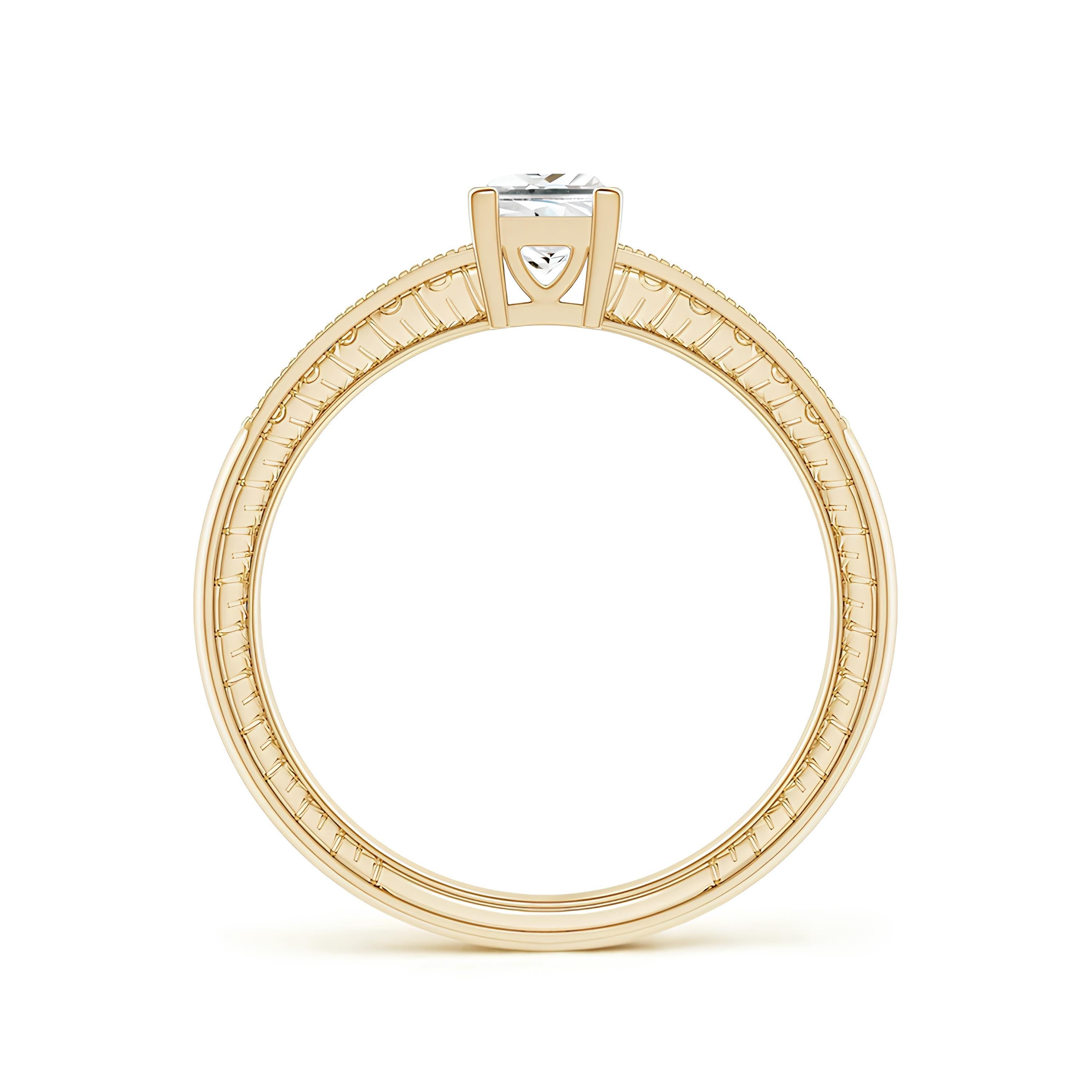 1.00 Ct Princess Cut Lab-Grown Diamond Solitaire Engagement Ring IGI Certified 14K Solid Gold Wedding & Anniversary Gift