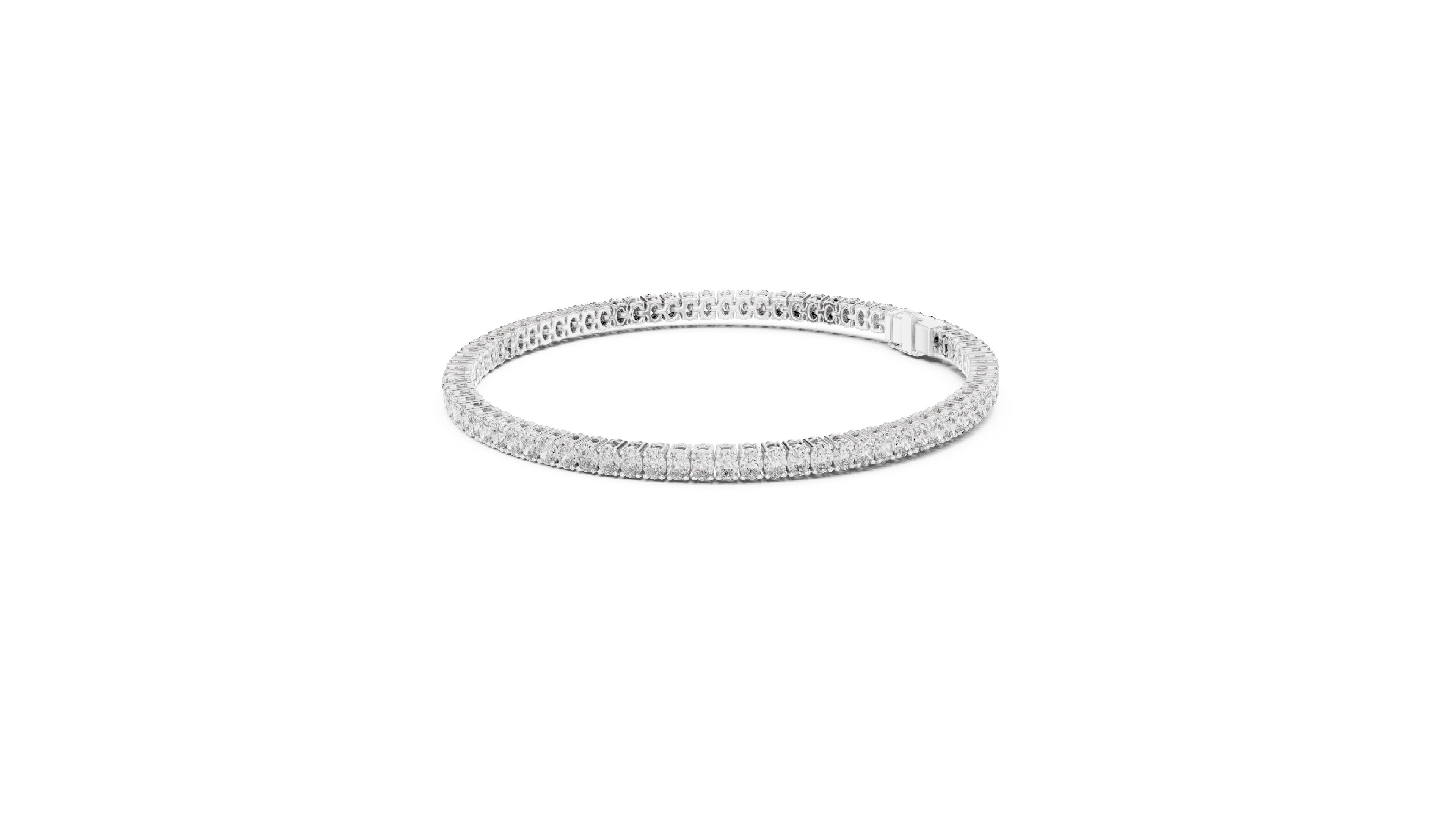 11.85 CT EF VS/SI Lab Grown Oval Cut Diamond Tennis Wedding Bracelet For Women's 14K Yellow Gold